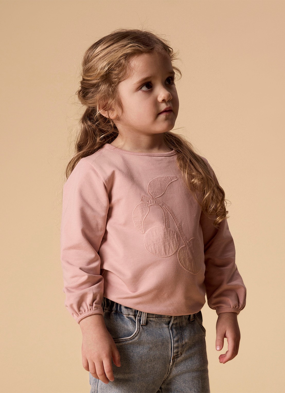 Lil 'Atelier NMFOmads sweater met borduring - voorkant 2 oudroze