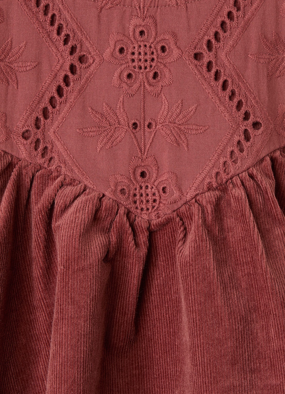 Lil 'Atelier NMFOnellas jurk met opengewerkt dessin - detail rood