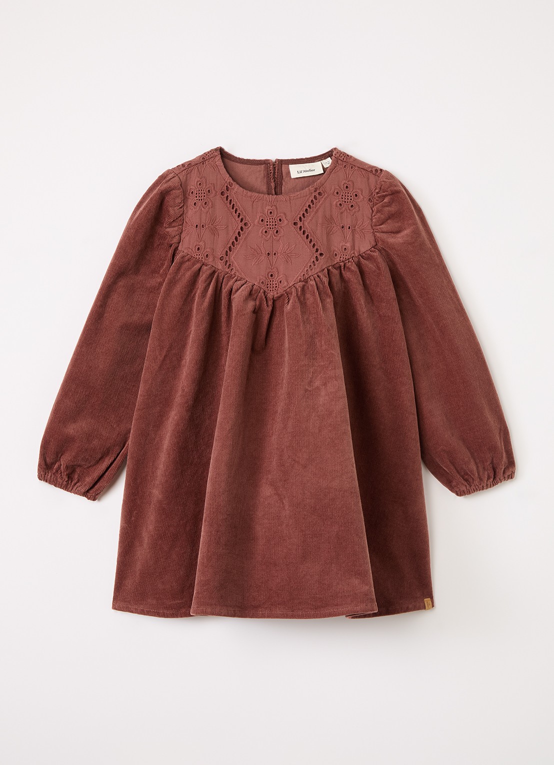 Lil 'Atelier NMFOnellas jurk met opengewerkt dessin - voorkant 2 rood