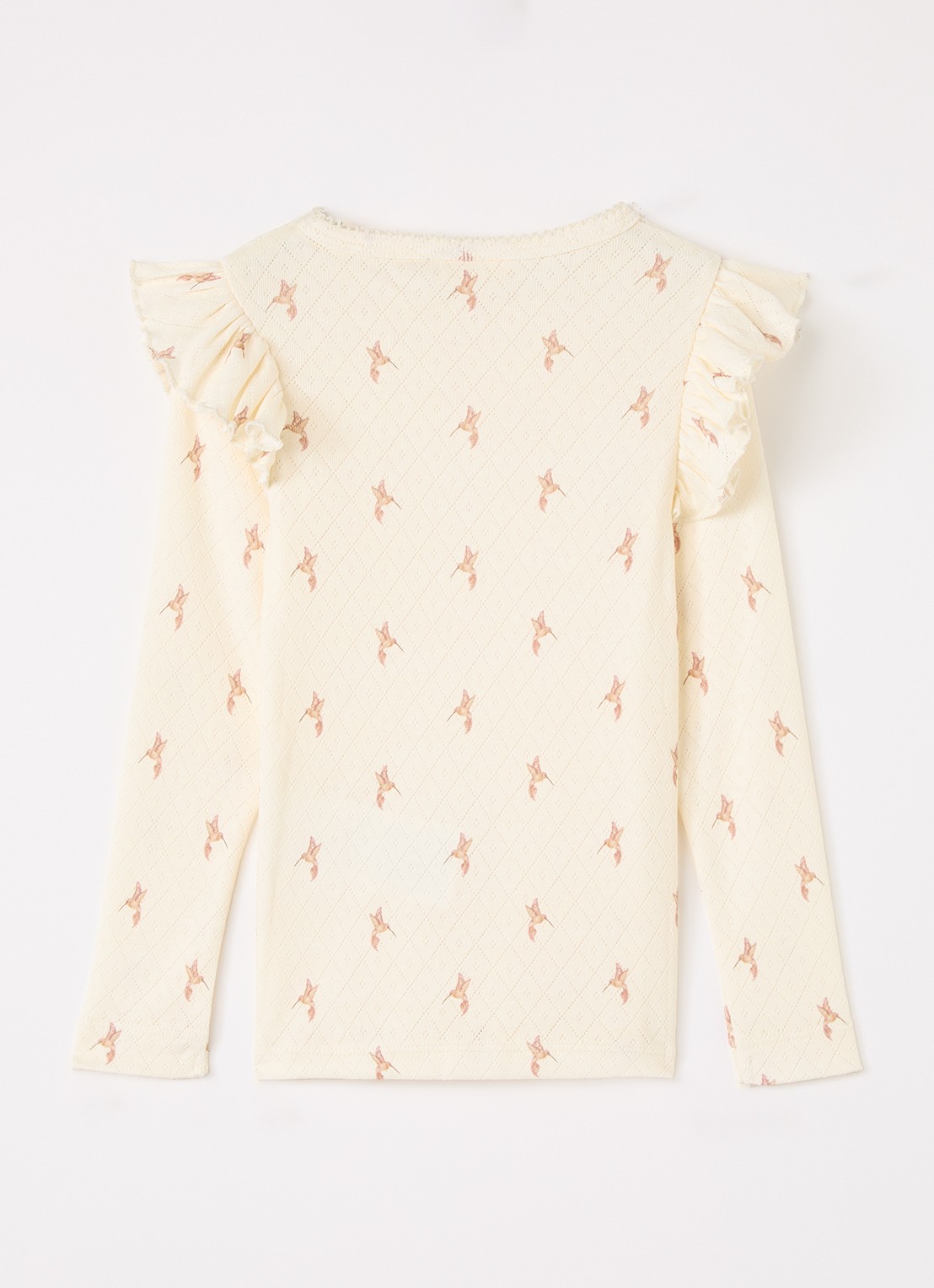 Lil 'Atelier NMFRachello Tyl longsleeve met print - voorkant 3 ivoor