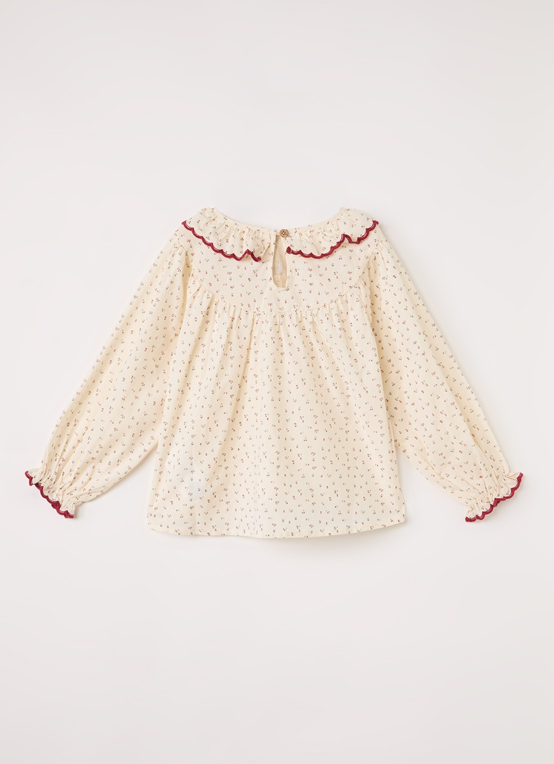 Lil 'Atelier NMFRasia tuniek met bloemenprint - voorkant 2 gebroken wit