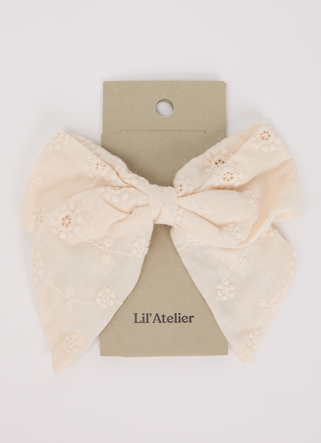 Lil 'Atelier NMFRilene haarclip met broderie - voorkant creme