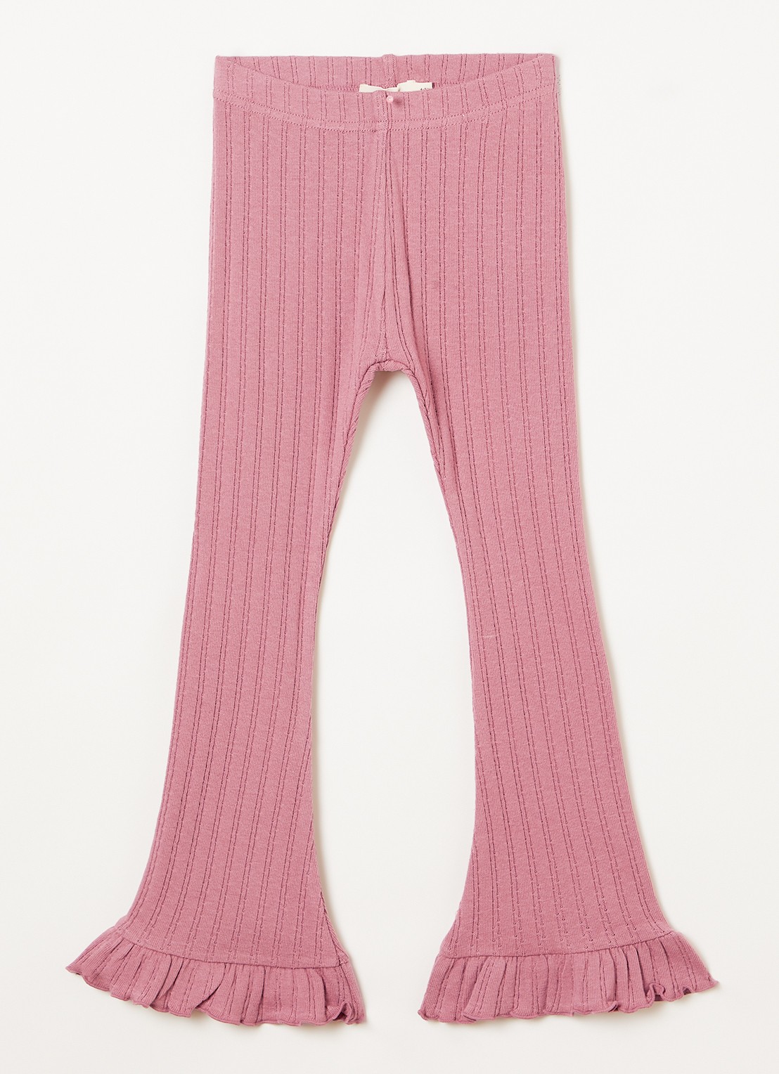 Lil 'Atelier NMFRita flared fit legging met ribstructuur - voorkant 2 oudroze