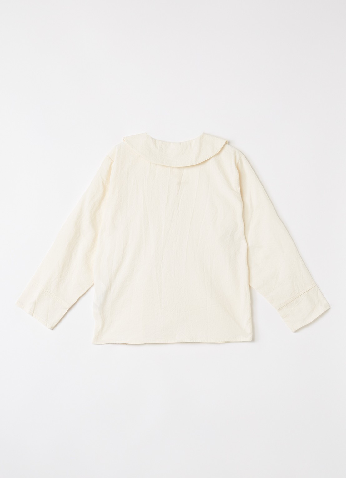Lil 'Atelier NMFRosito blouse met kraag - voorkant 3 gebroken wit
