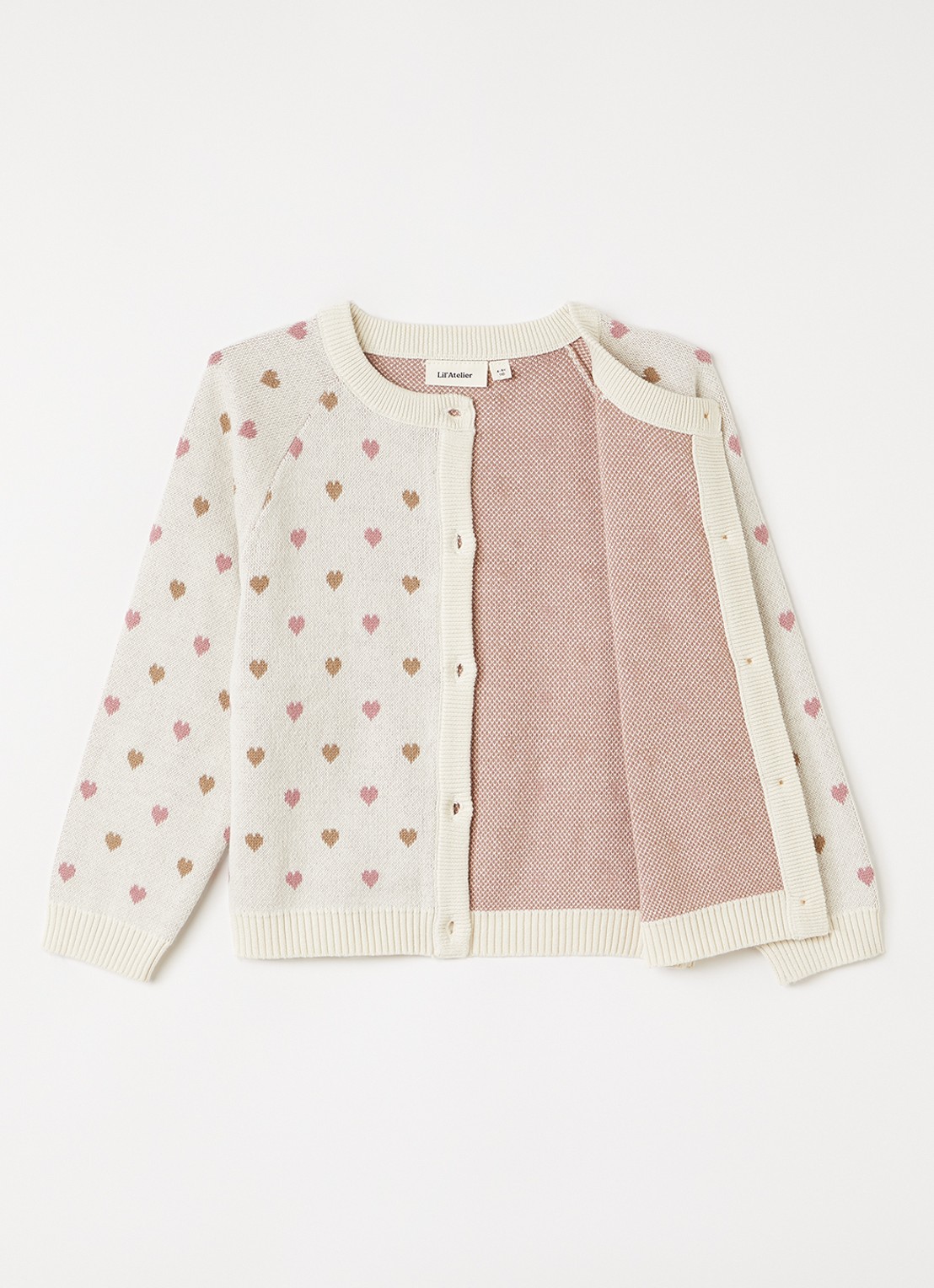 Lil 'Atelier NMFSaran fijngebreid vest met ingebreid patroon - voorkant 3 grijs