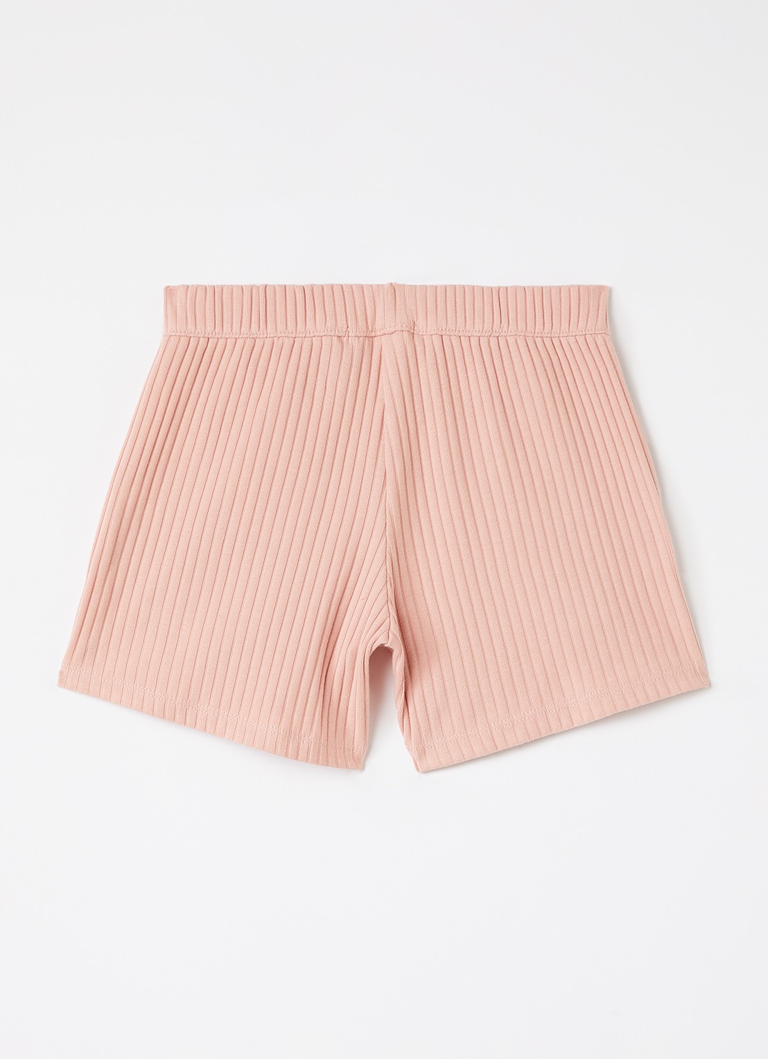 Lil 'Atelier NMFSaseline straight fit korte broek met ribstructuur - voorkant 3 roze