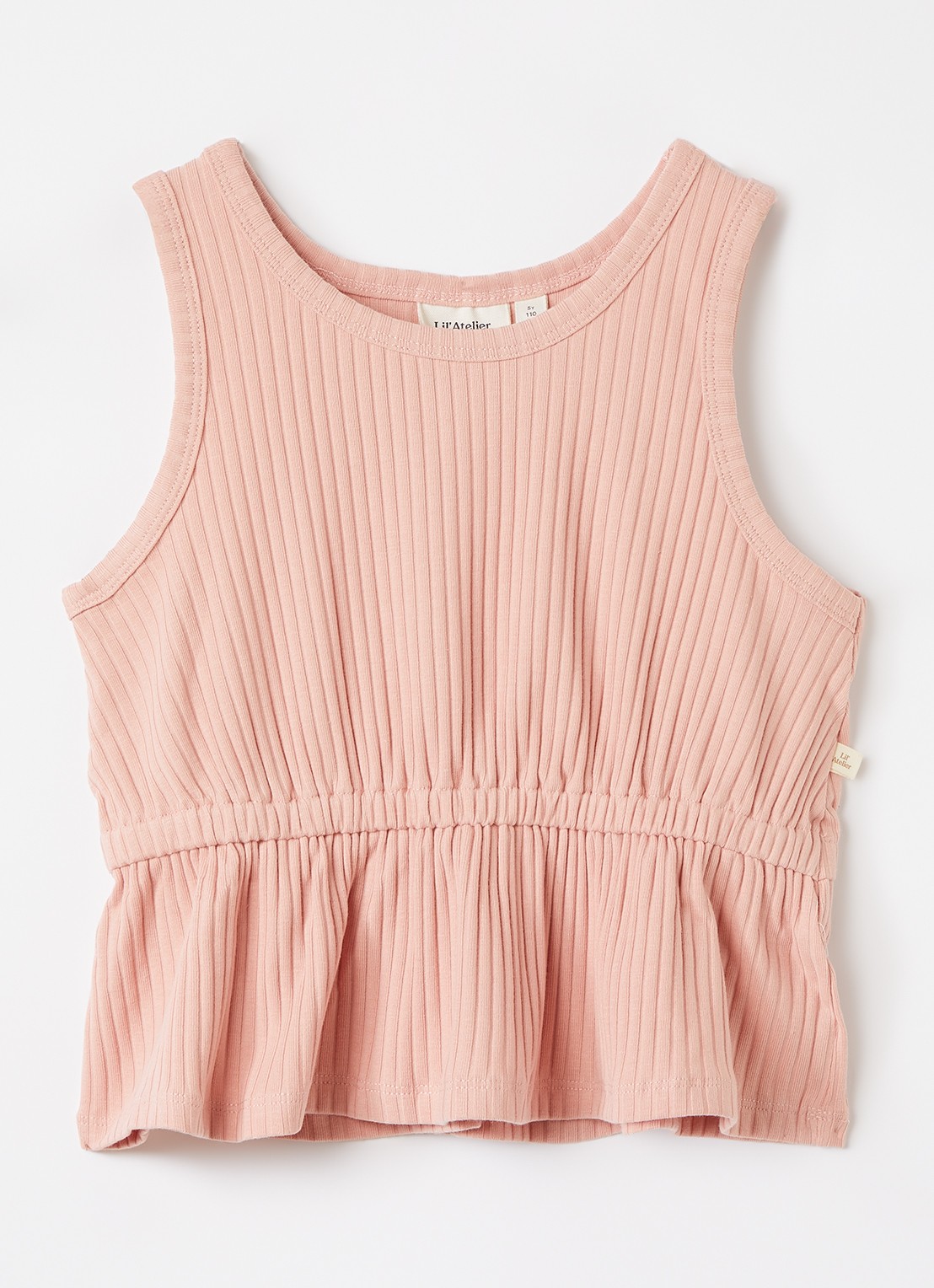 Lil 'Atelier NMFSaseline top met ribstructuur - voorkant roze