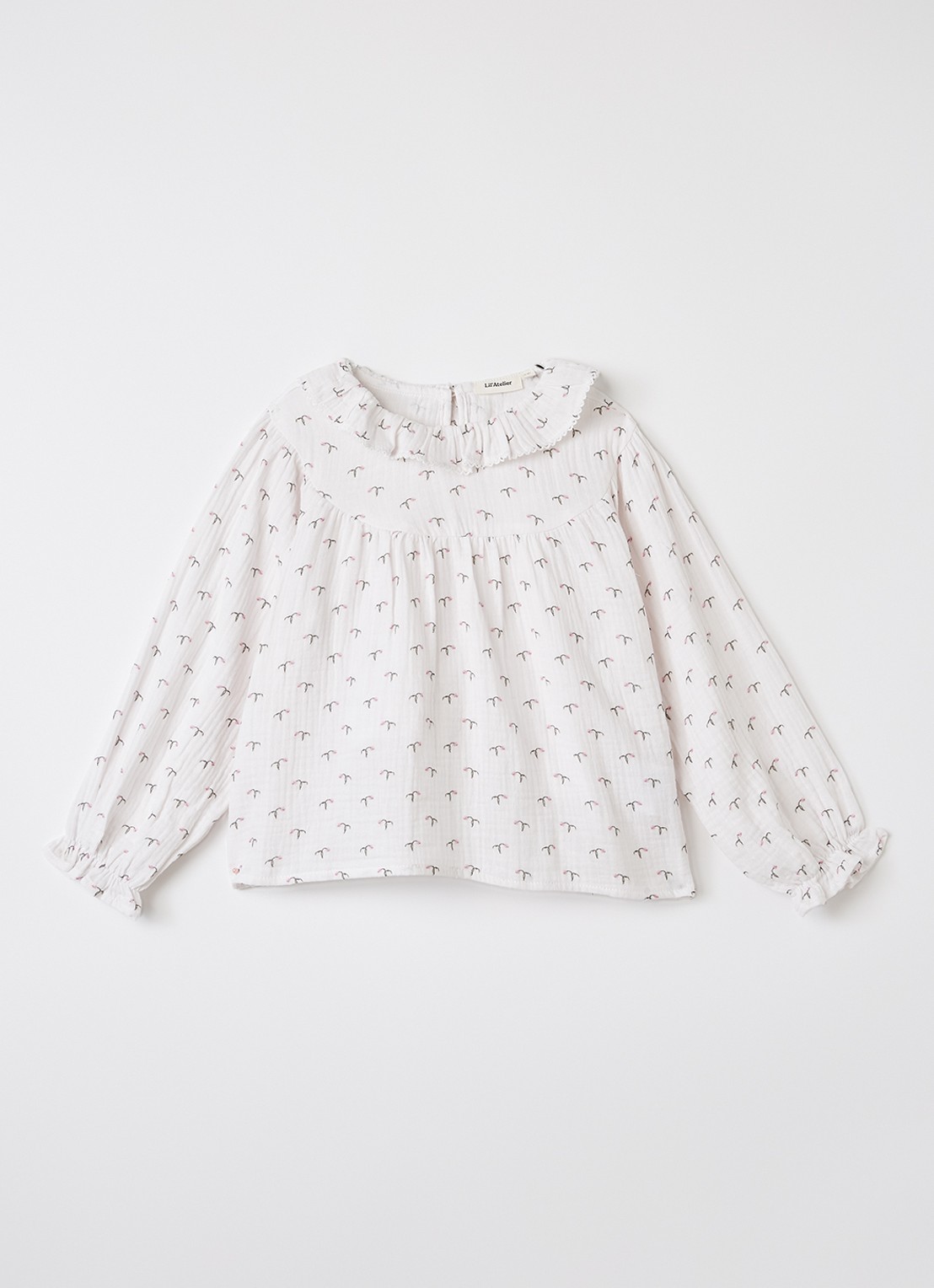 Lil 'Atelier NMFSolina tuniek met print - voorkant gebroken wit