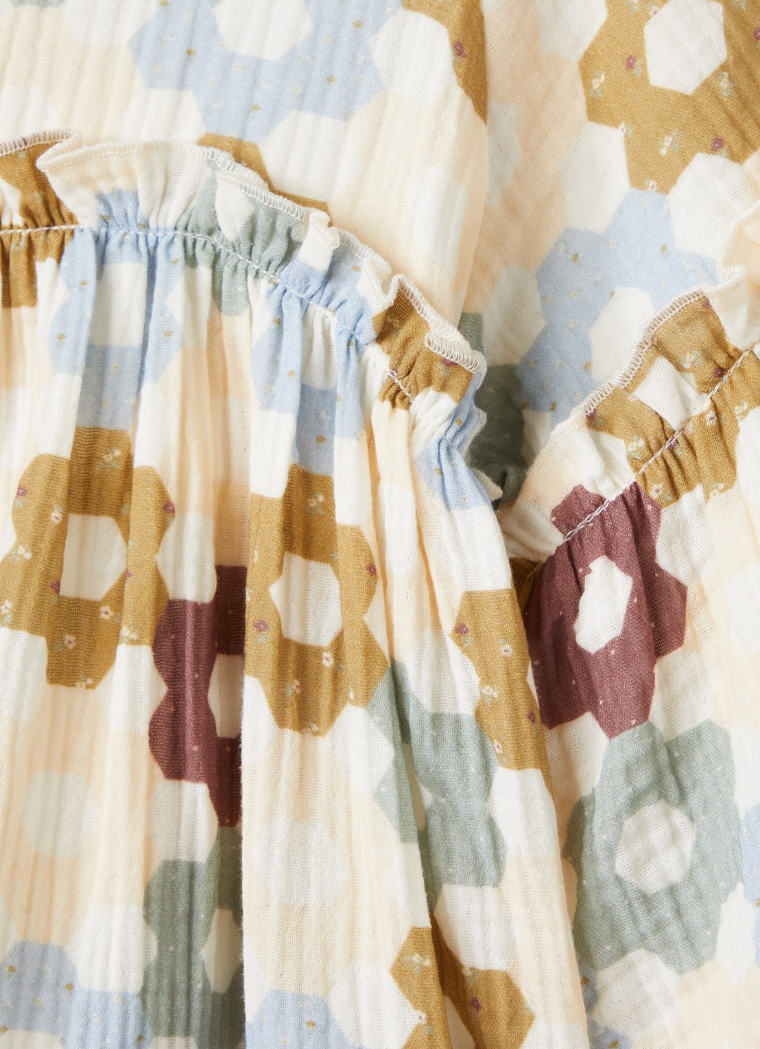 Lil 'Atelier NMFTalia jurk met bloemenprint - detail beige