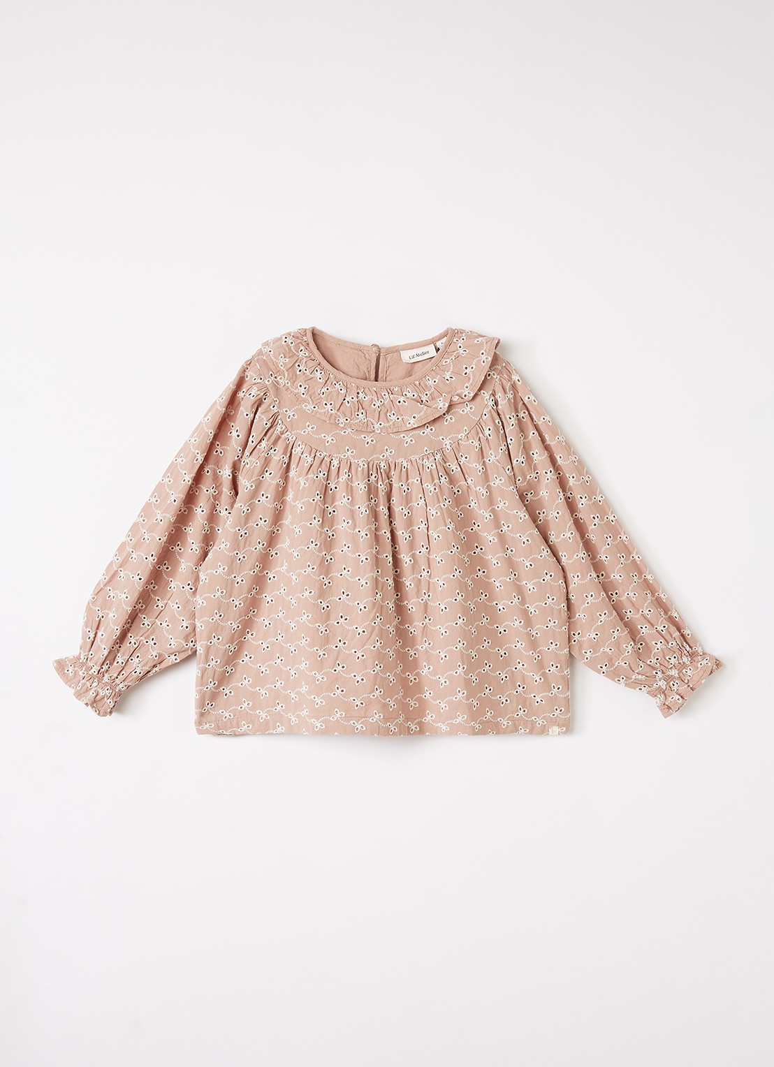 Lil 'Atelier NMFTessie tuniek met bloemborduring - voorkant 2 oudroze