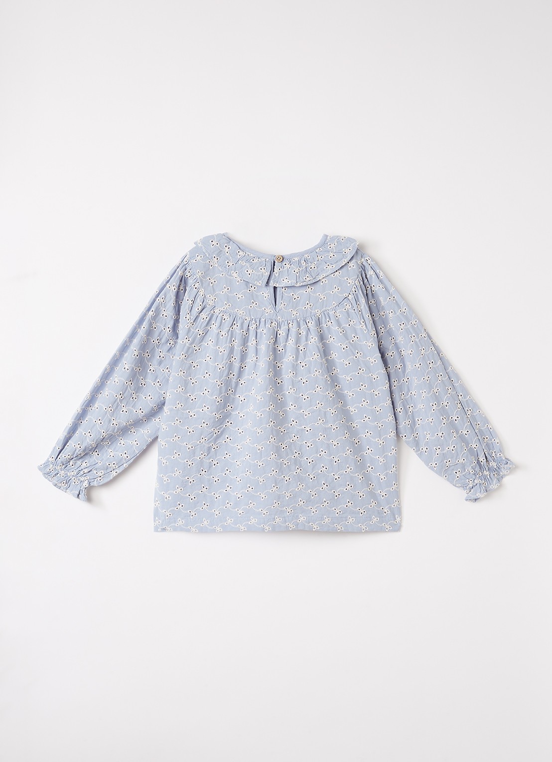 Lil 'Atelier NMFTessie tuniek met bloemborduring - voorkant 2 lichtblauw