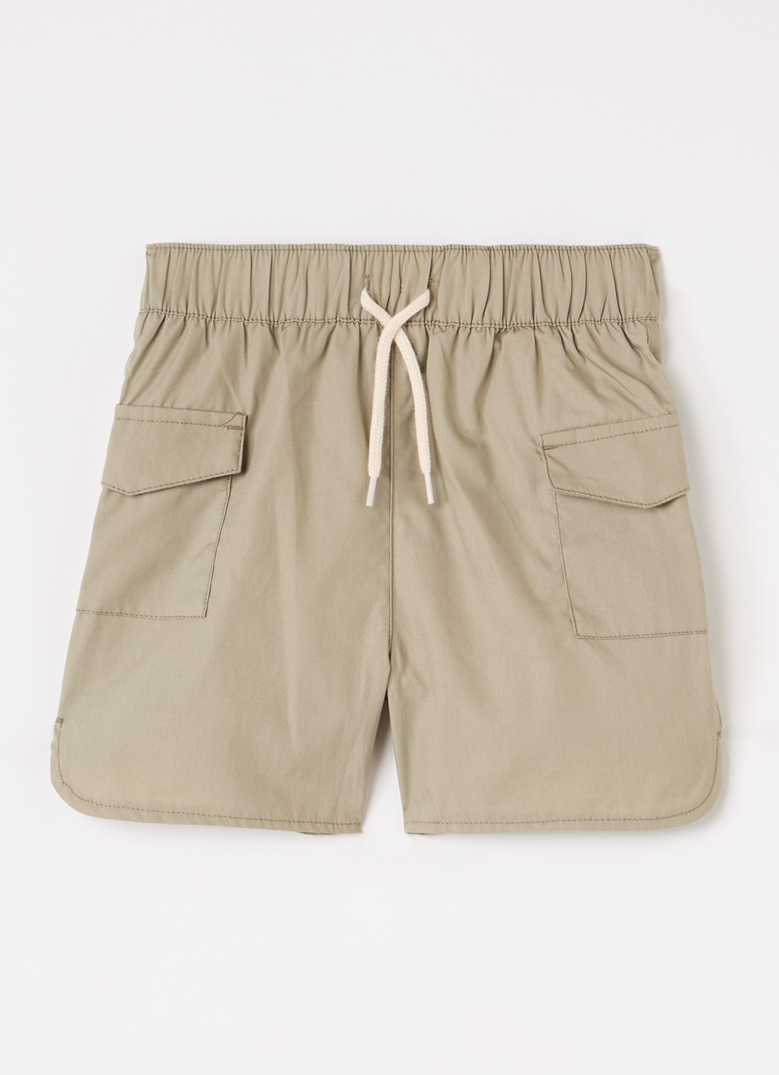 Lil 'Atelier NMMFandy Leo loose fit korte cargobroek met klepzakken - voorkant 2 khaki
