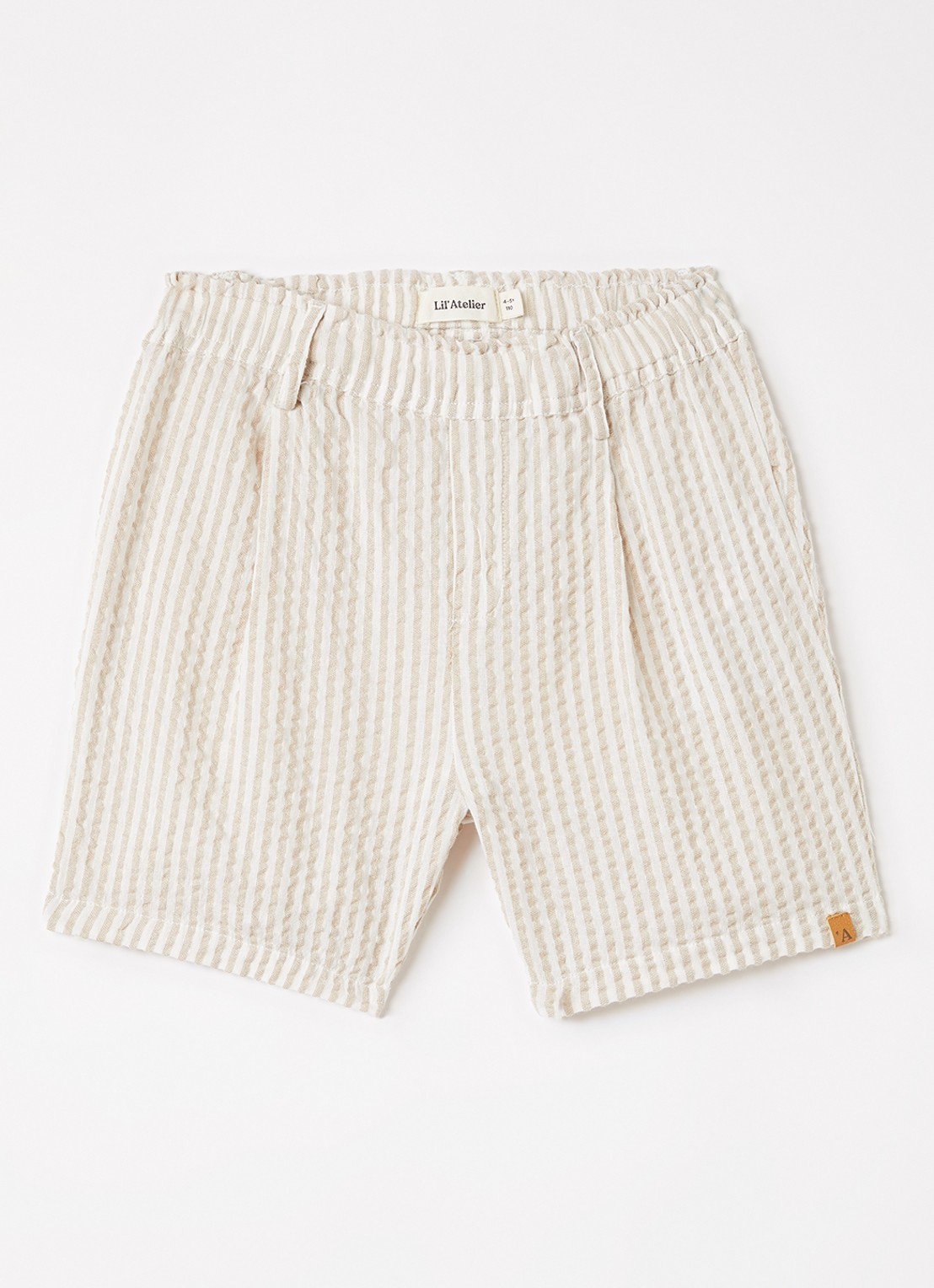 Lil 'Atelier NMMFausto loose fit korte broek - voorkant beige