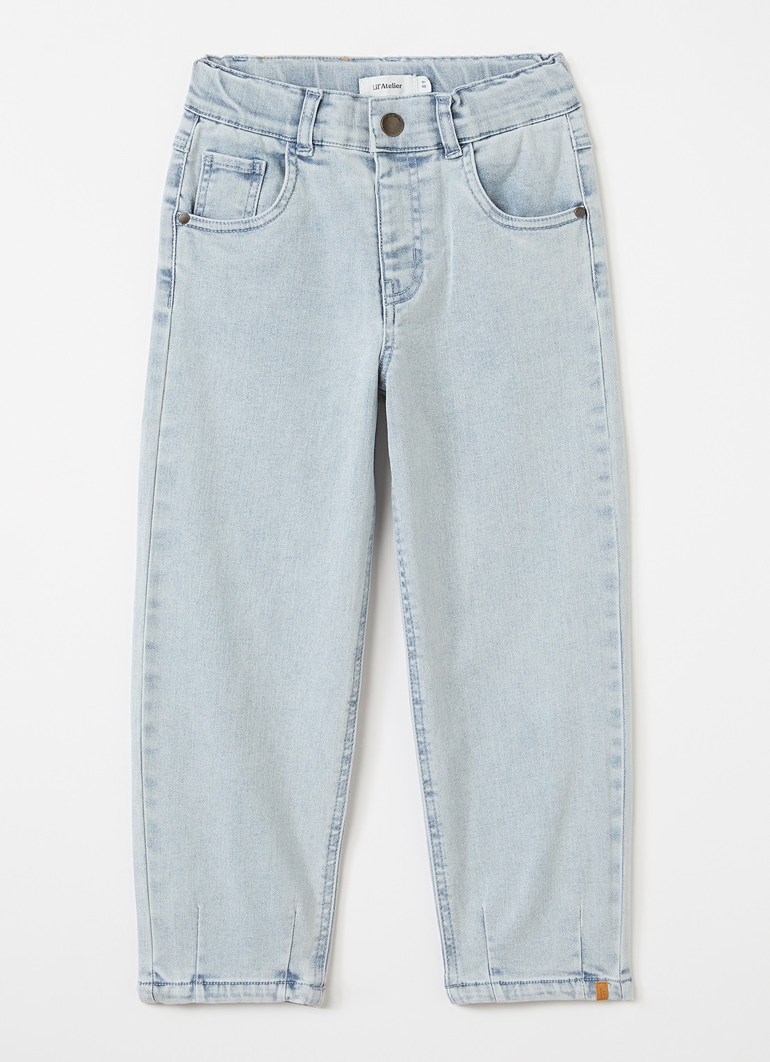 Lil 'Atelier NMMFrances loose fit jeans met lichte wassing - voorkant indigo