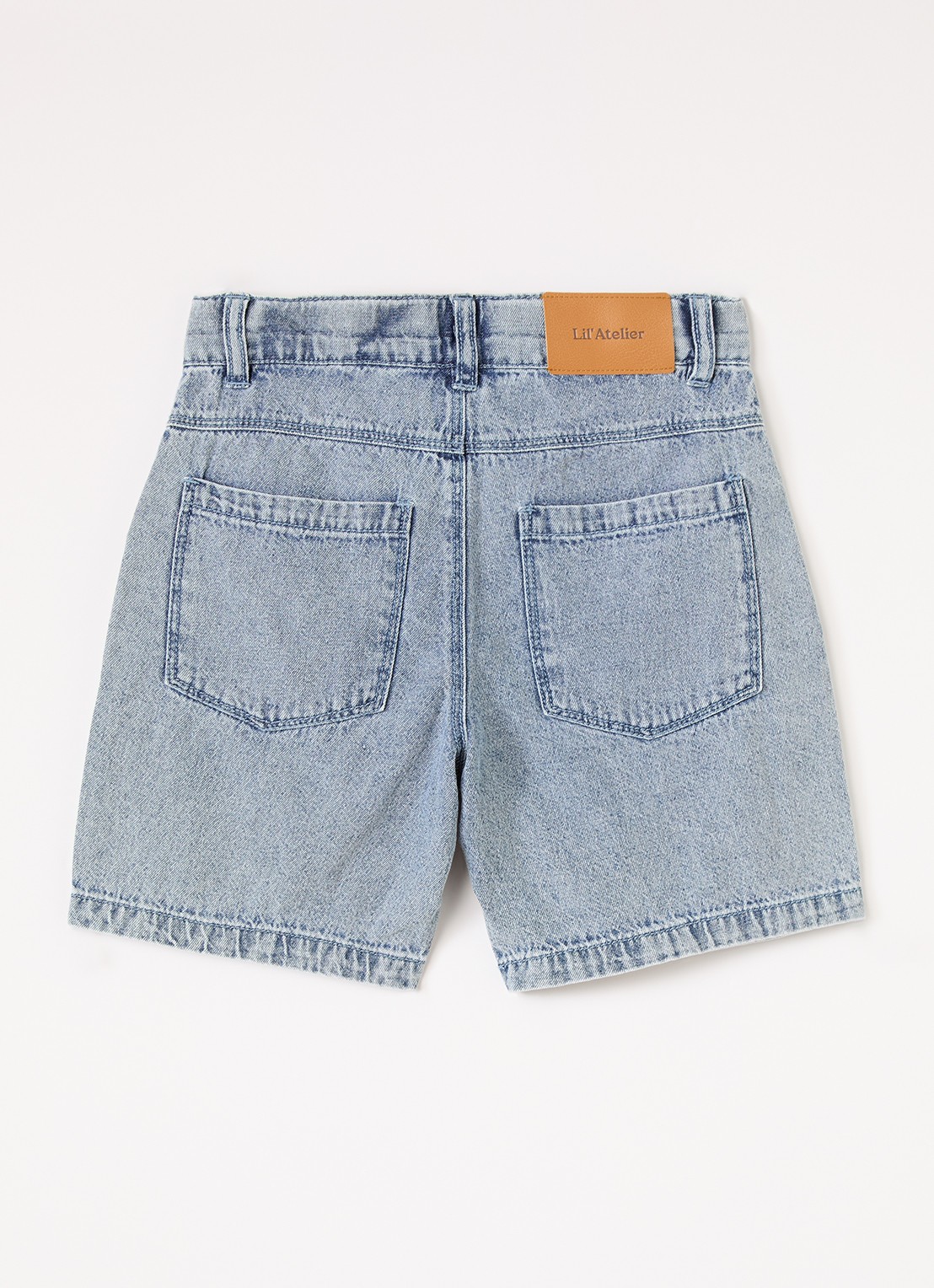 Lil 'Atelier NMMFunda loose fit korte broek van denim - voorkant 3 blauw