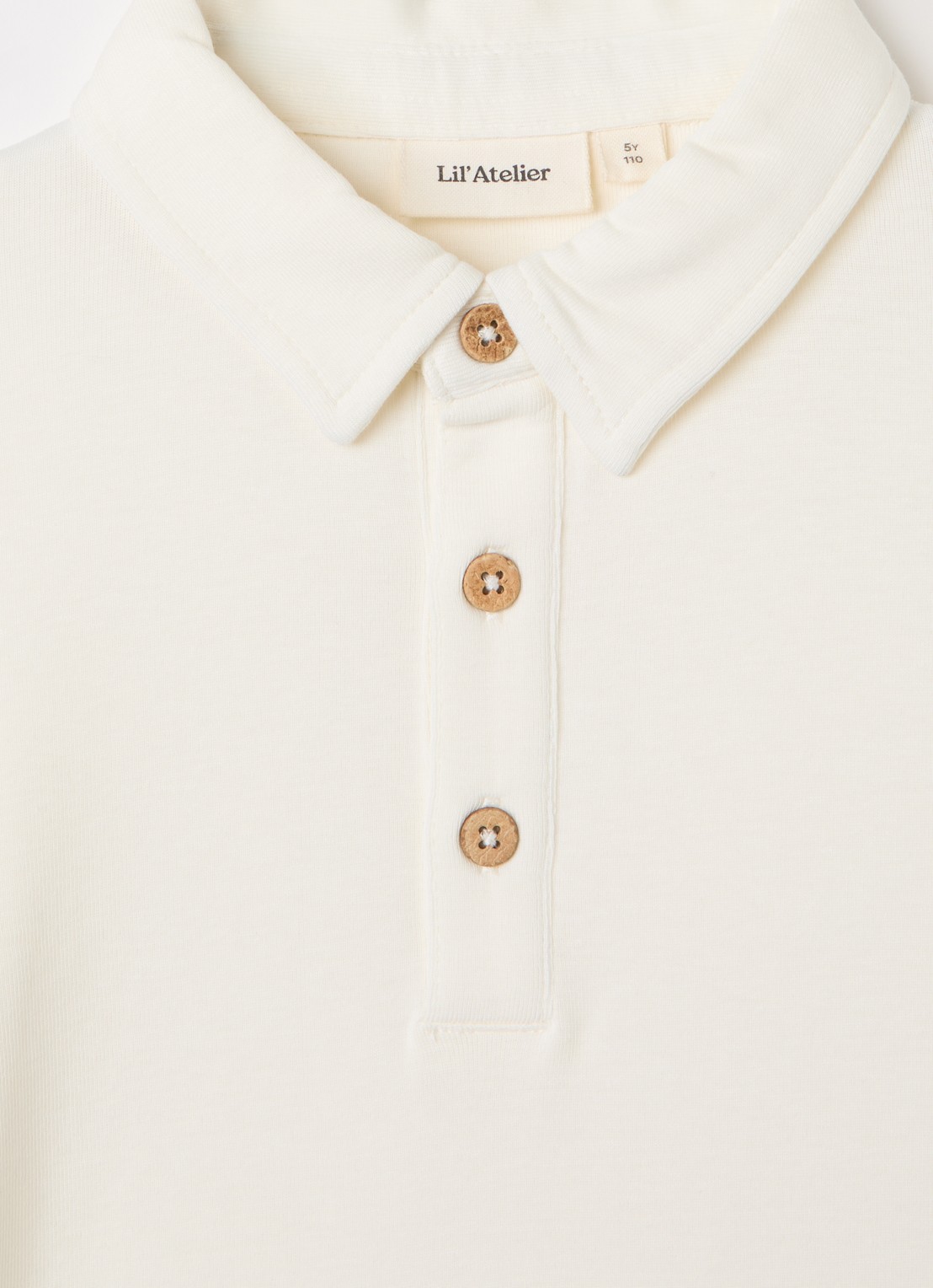 Lil 'Atelier NMMFundo polo in  katoenblend - detail 2 ivoor