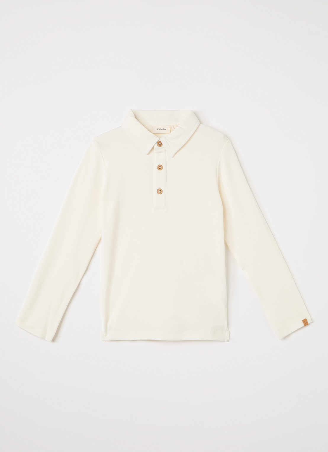 Lil 'Atelier NMMFundo polo in  katoenblend - voorkant 4 ivoor