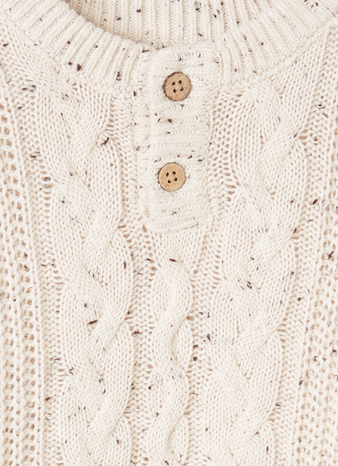 Lil 'Atelier NMMGalto grofgebreide trui  - detail creme