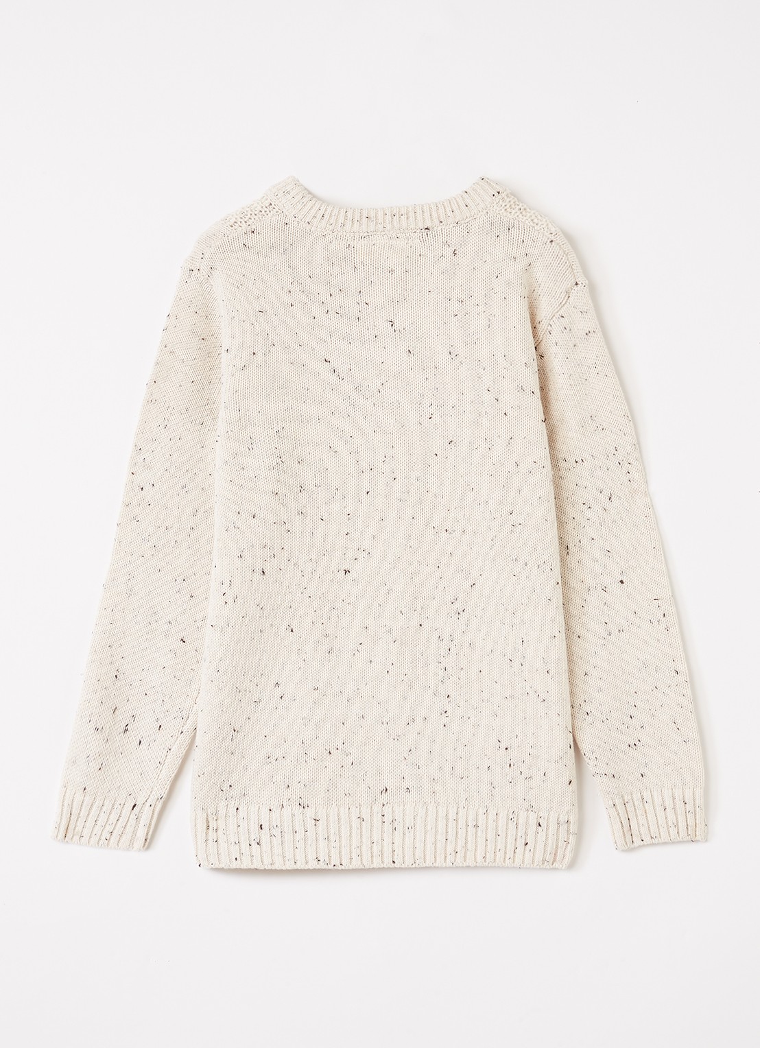 Lil 'Atelier NMMGalto grofgebreide trui  - voorkant 3 creme