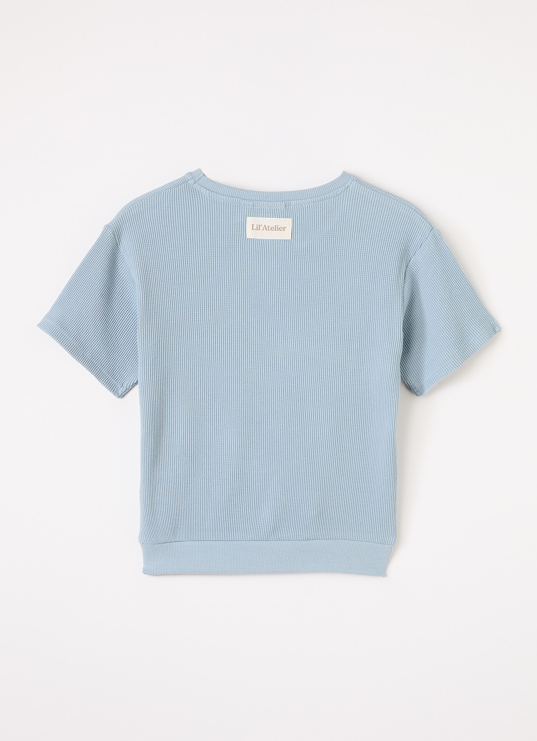 Lil 'Atelier NMMHarun sweater met borduring - voorkant 3 lichtblauw
