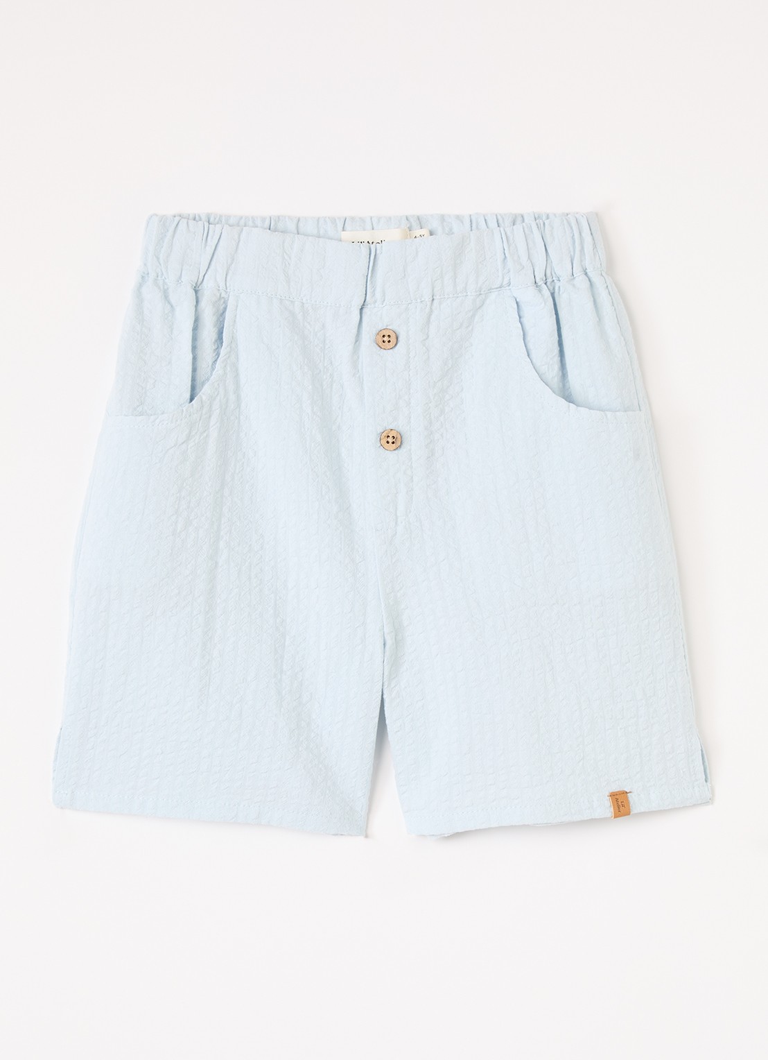 Lil 'Atelier NMMHoman Mak straight fit korte broek - voorkant 2 lichtblauw