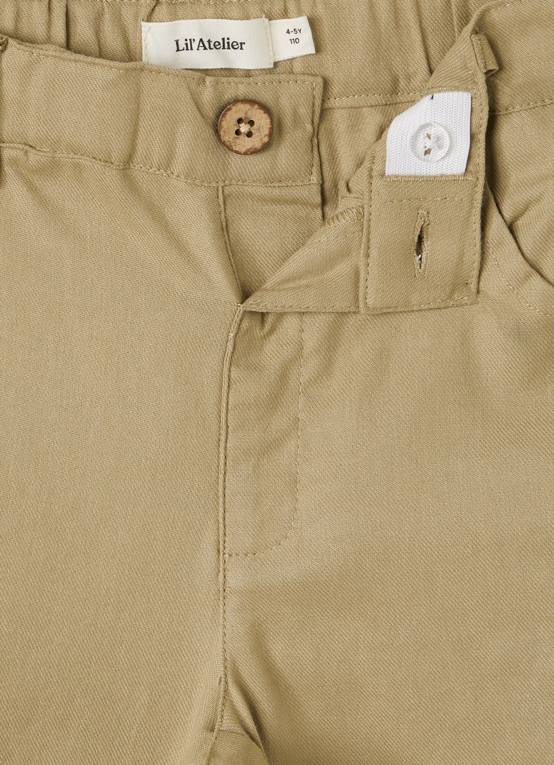 Lil 'Atelier NMMKoa straight fit chino - detail khaki