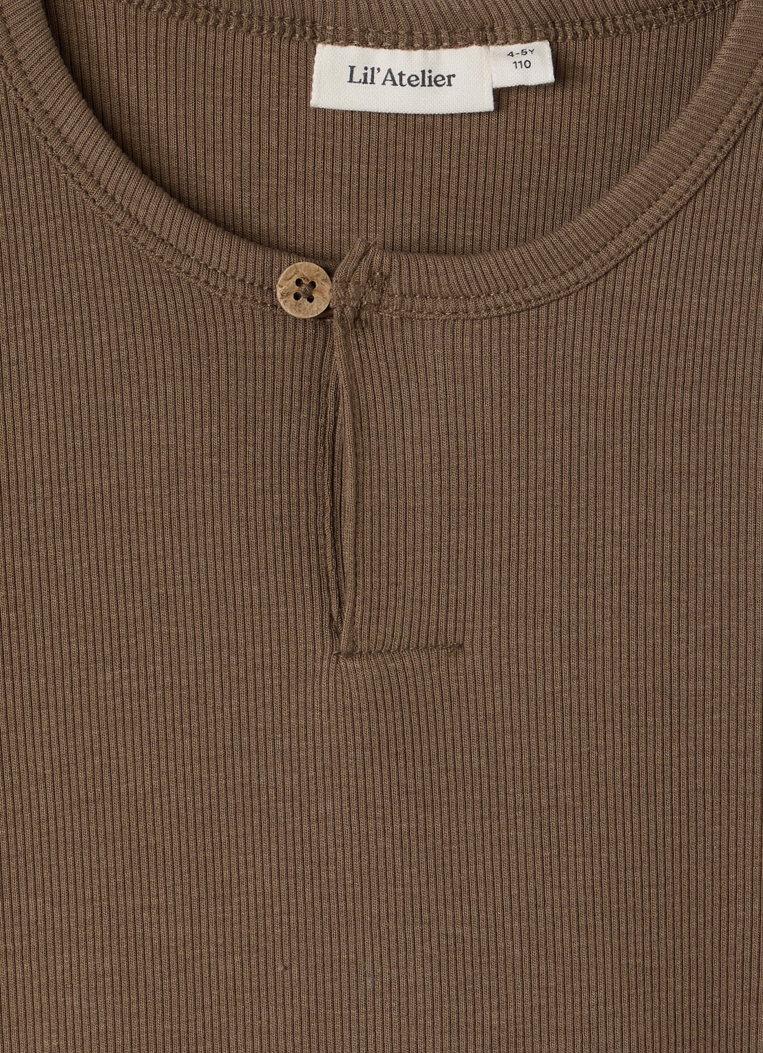 Lil 'Atelier NMMLago longsleeve met ribstructuur - detail 3 olijfgroen