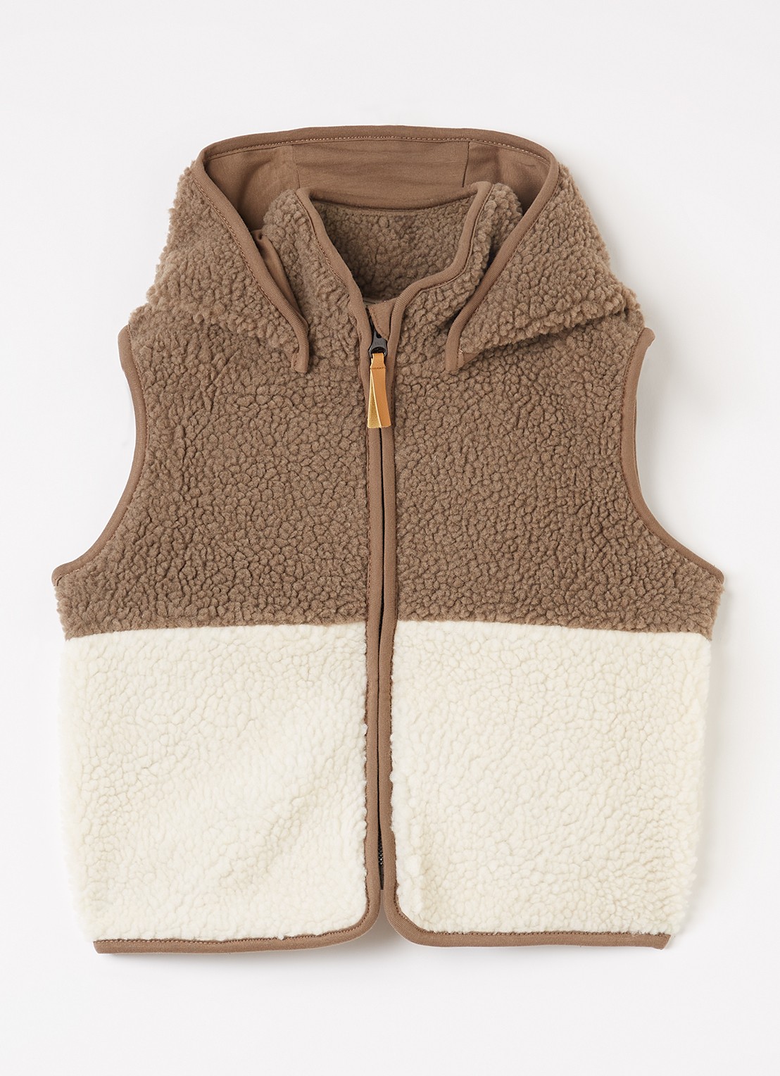 Lil 'Atelier NMMLajo bodywarmer van teddy - voorkant zand