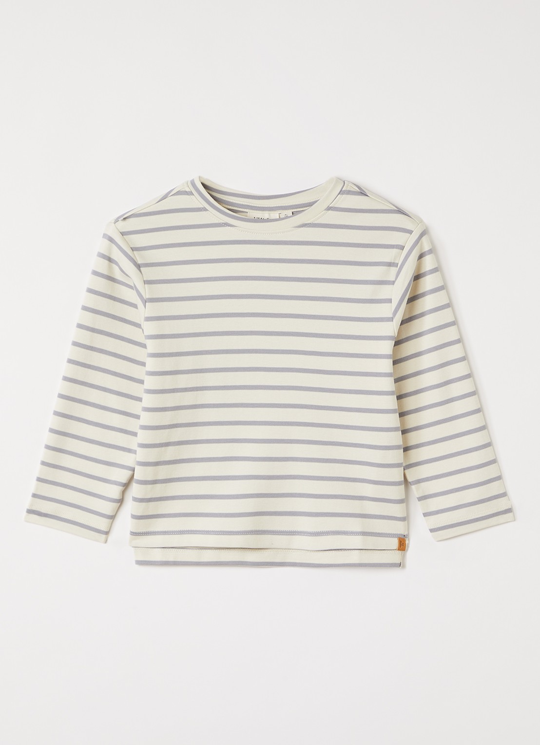 Lil 'Atelier NMMLimia longsleeve met streepprint - voorkant 2 creme