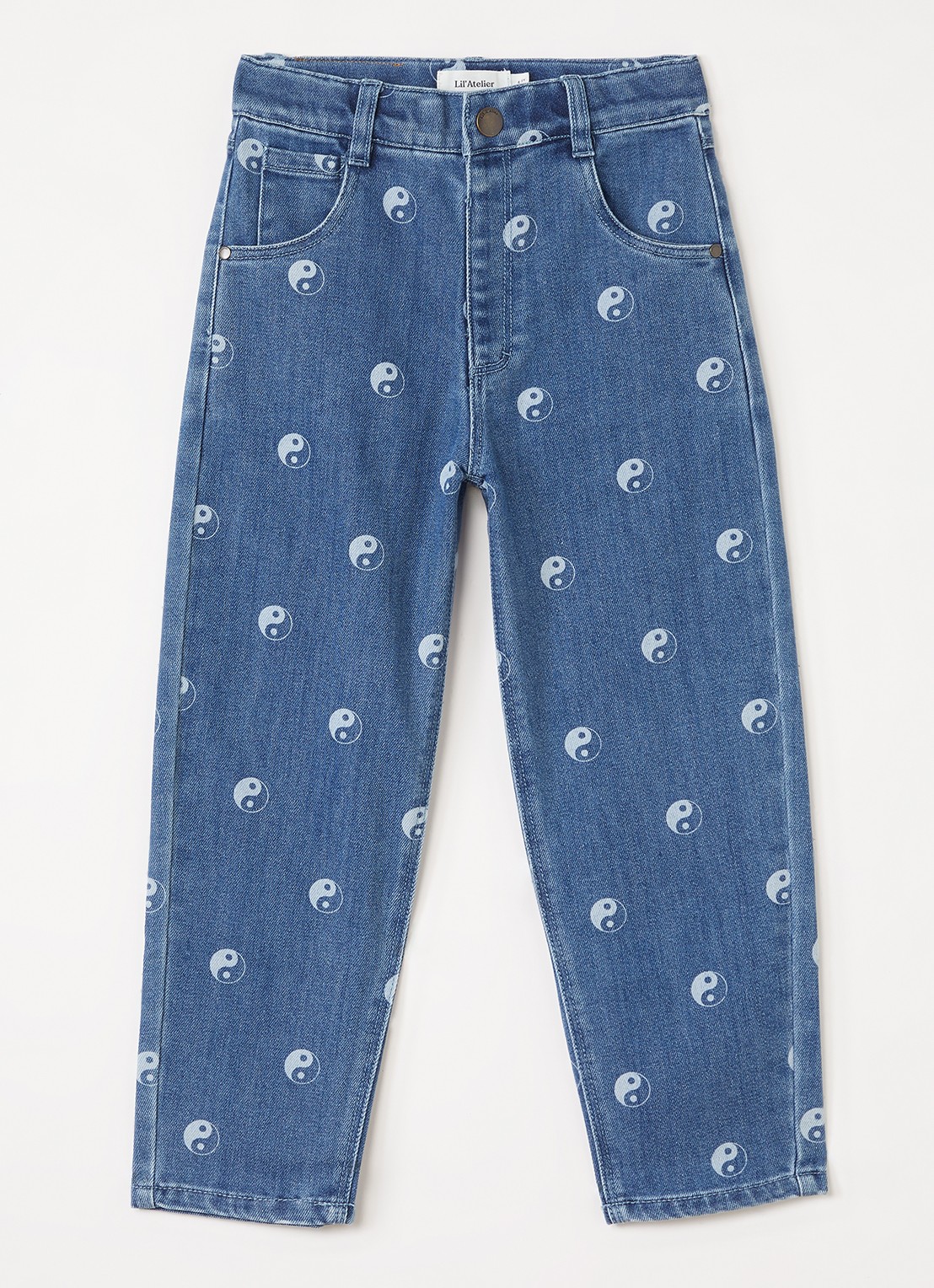 Lil 'Atelier NMMLivo loose fit jeans met print - voorkant 2 jeans