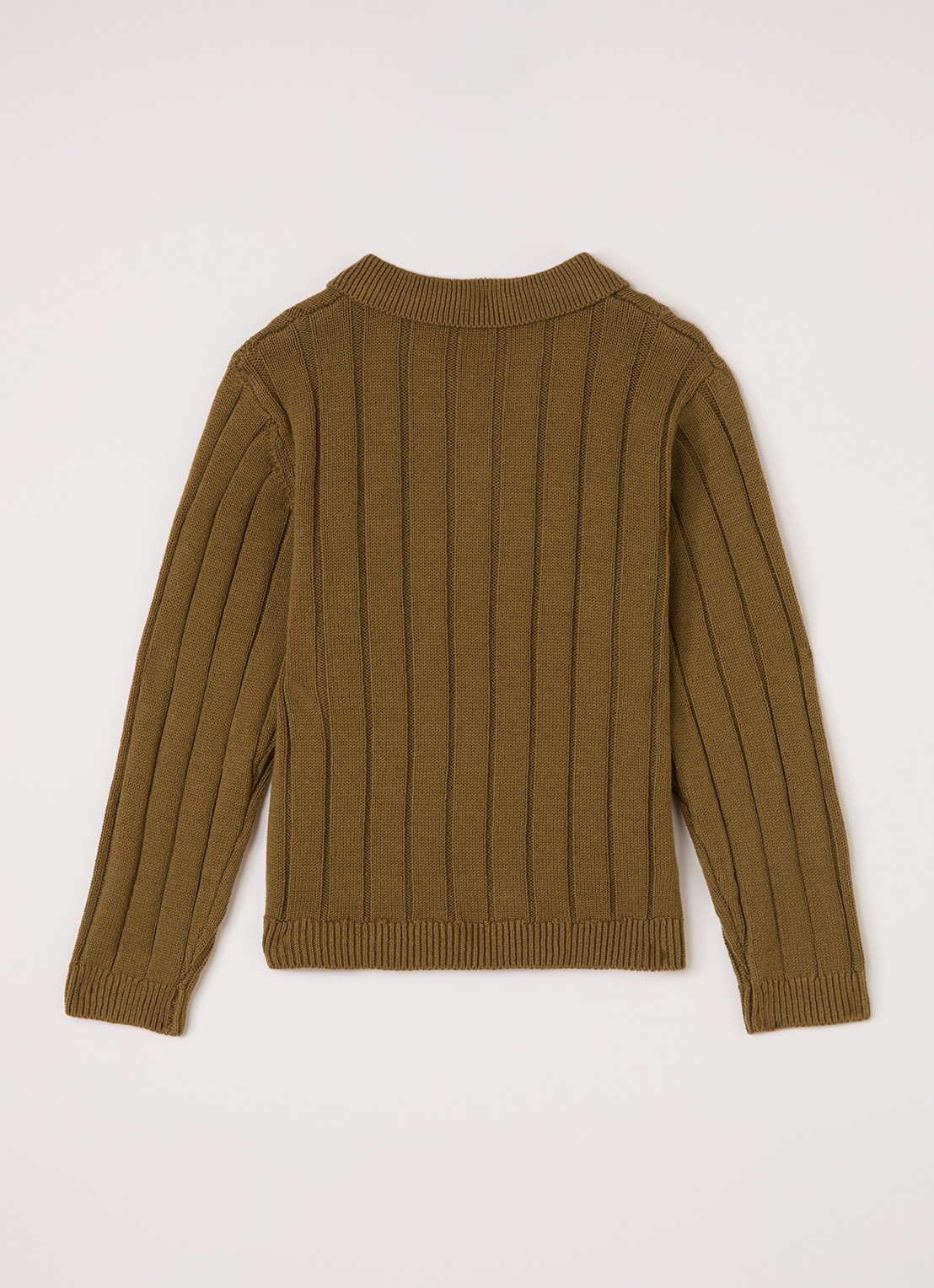 Lil 'Atelier NMMLomon grofgebreide polo - voorkant 3 zand