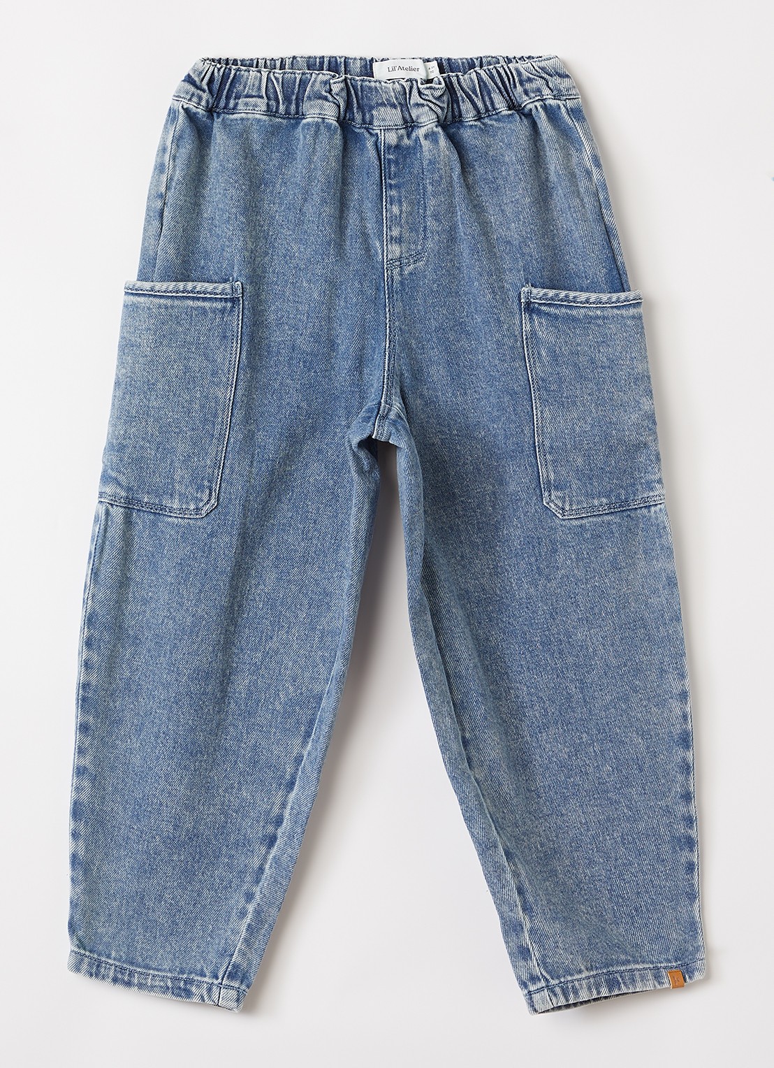 Lil 'Atelier NMMLulia straight leg jeans met medium wassing - voorkant 2 indigo