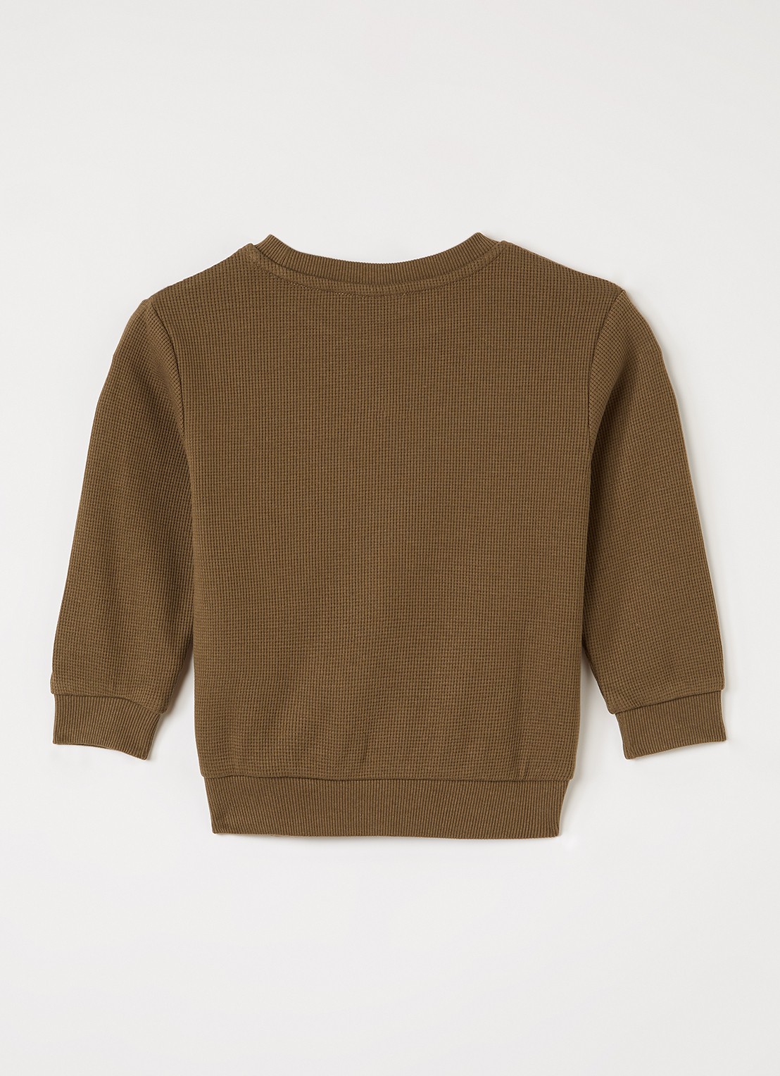 Lil 'Atelier NMMNaffel sweater met structuur en borduring - voorkant 2 cognac