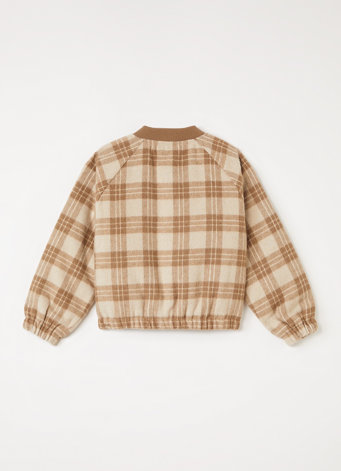 Lil 'Atelier NMMNina gewatteerd bomberjack met ruitdessin - achterkant beige