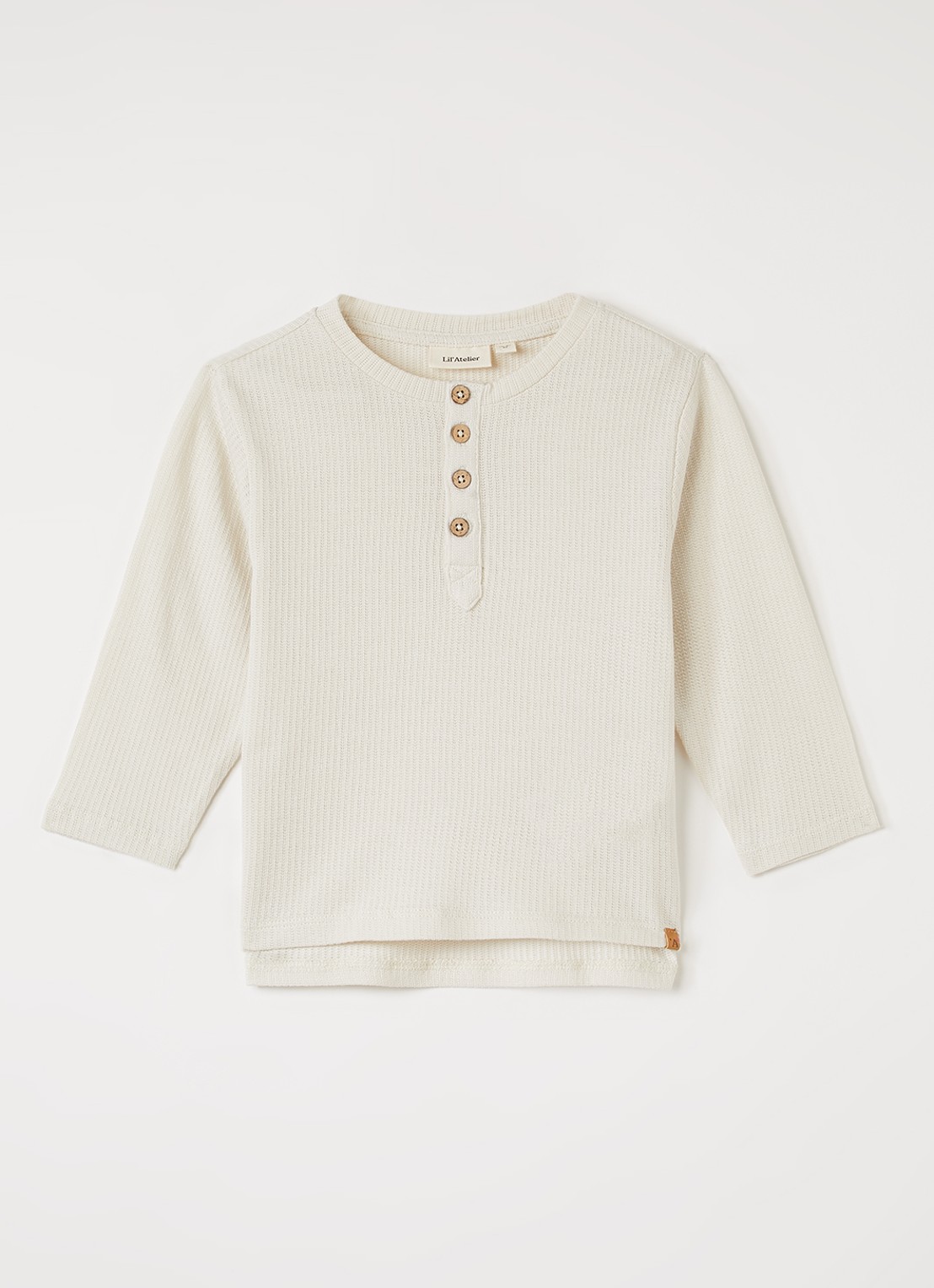 Lil 'Atelier NMMNort longsleeve met structuur - voorkant ivoor