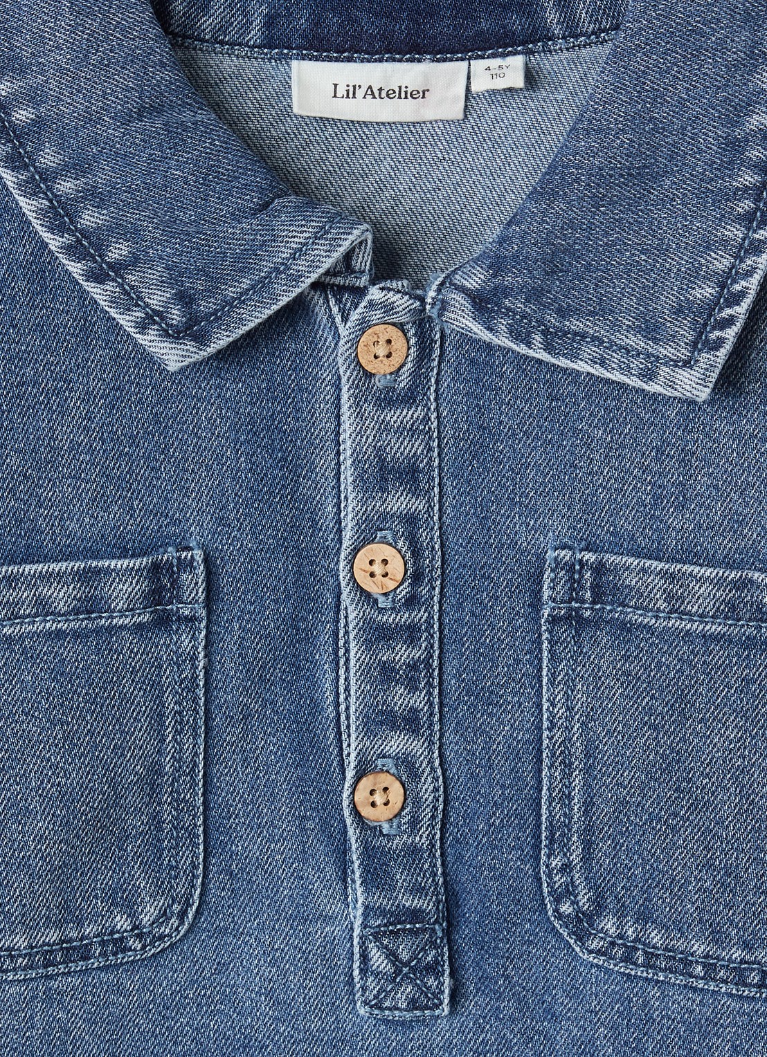 Lil 'Atelier NMMobello blouse van denim - detail 3 indigo