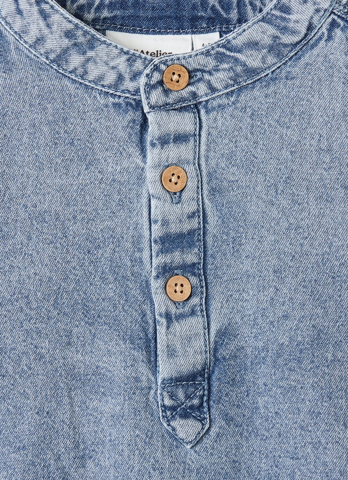 Lil 'Atelier NMMtaya blouse van denim - detail 3 indigo