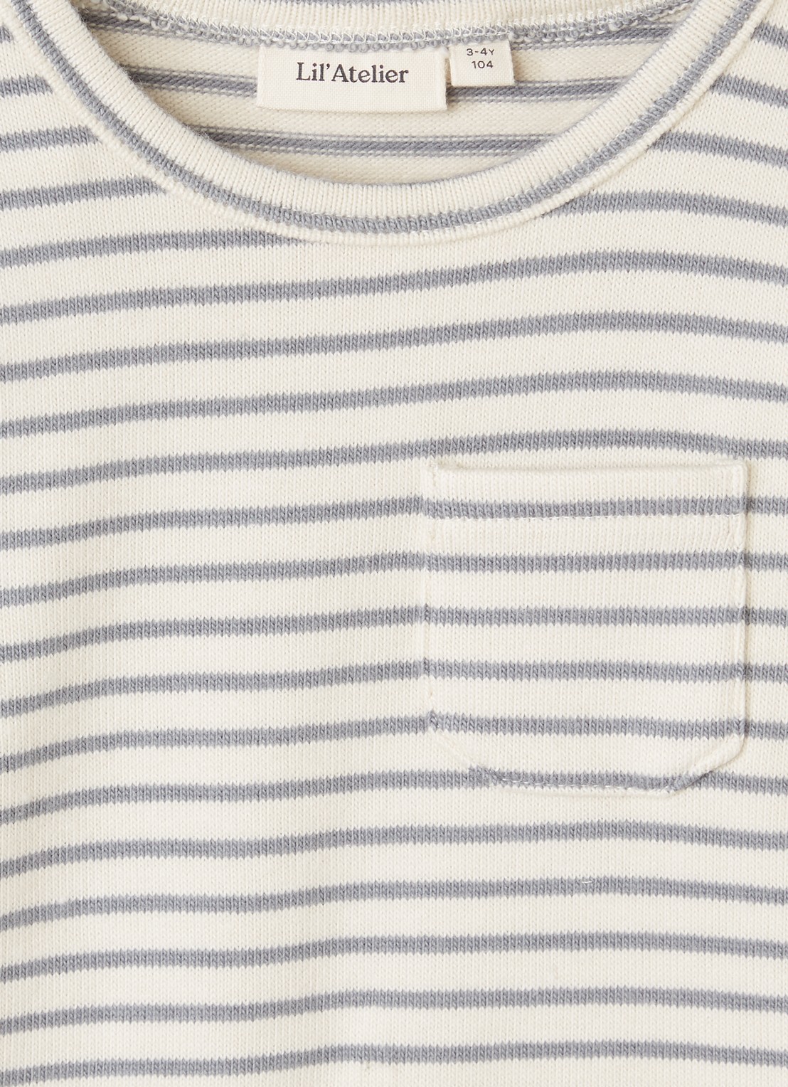 Lil 'Atelier NMMThoro longsleeve met streepprint - detail 3 gebroken wit