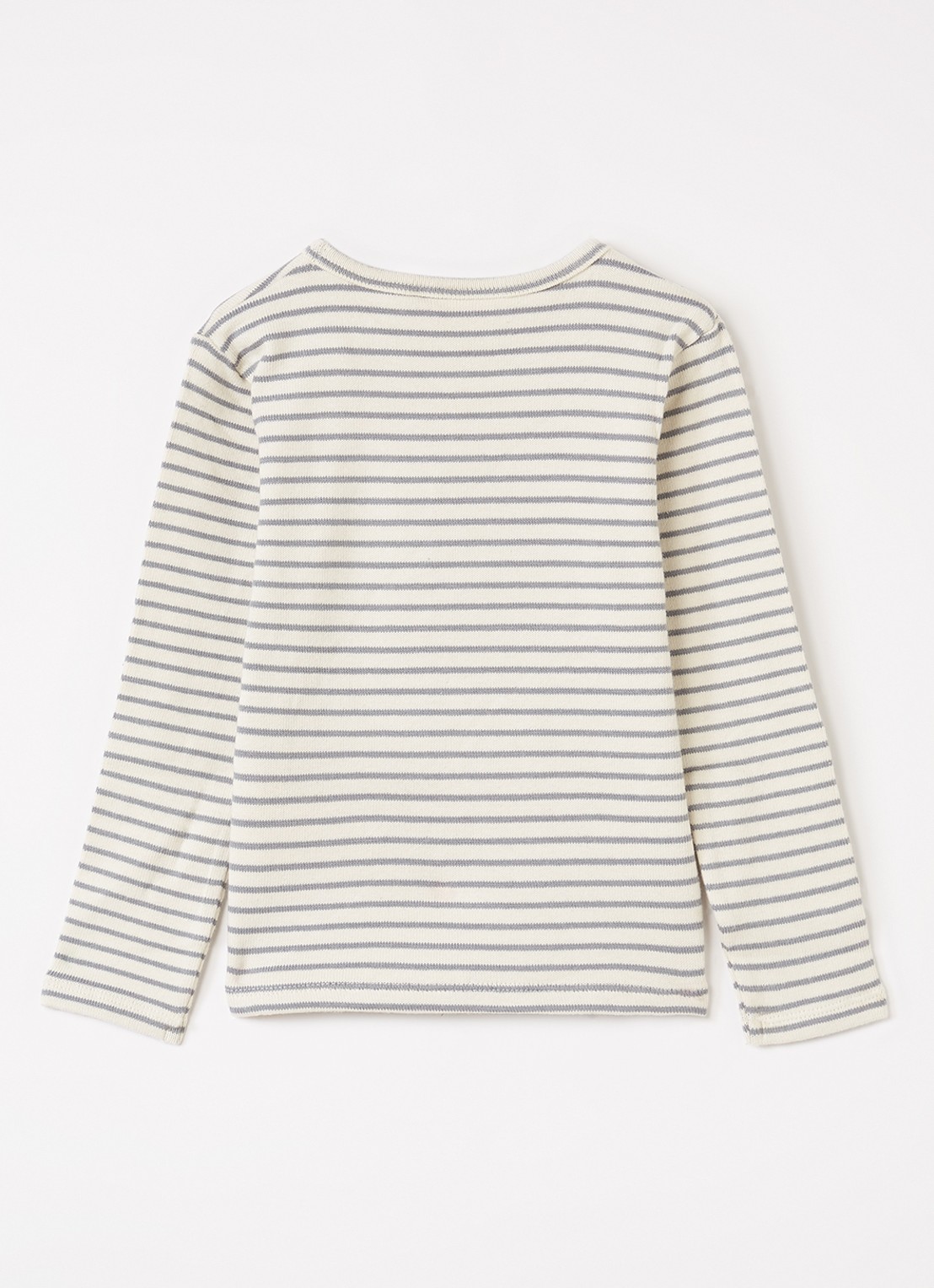 Lil 'Atelier NMMThoro longsleeve met streepprint - voorkant 2 gebroken wit