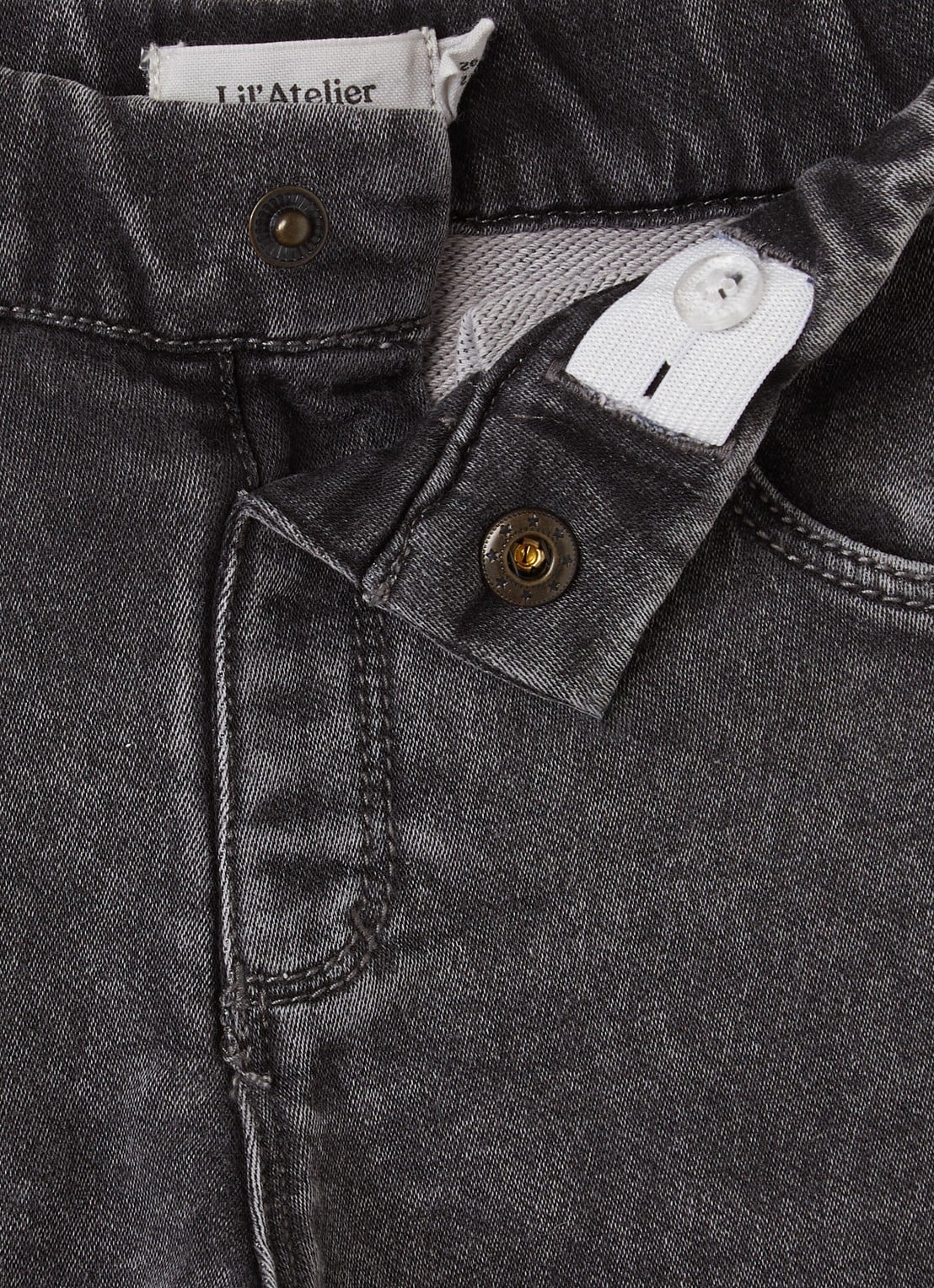 Lil 'Atelier NMNLulia loose fit jeans met gekleurde wassing - detail 3 middengrijs