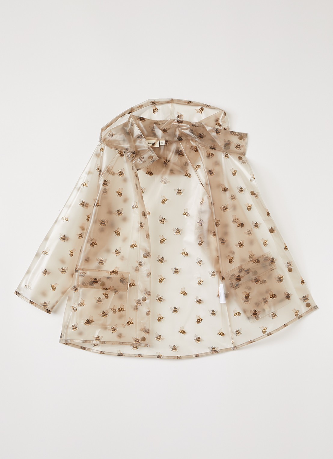 Lil 'Atelier NMNMamio semi-transparante regenjas me print - detail beige