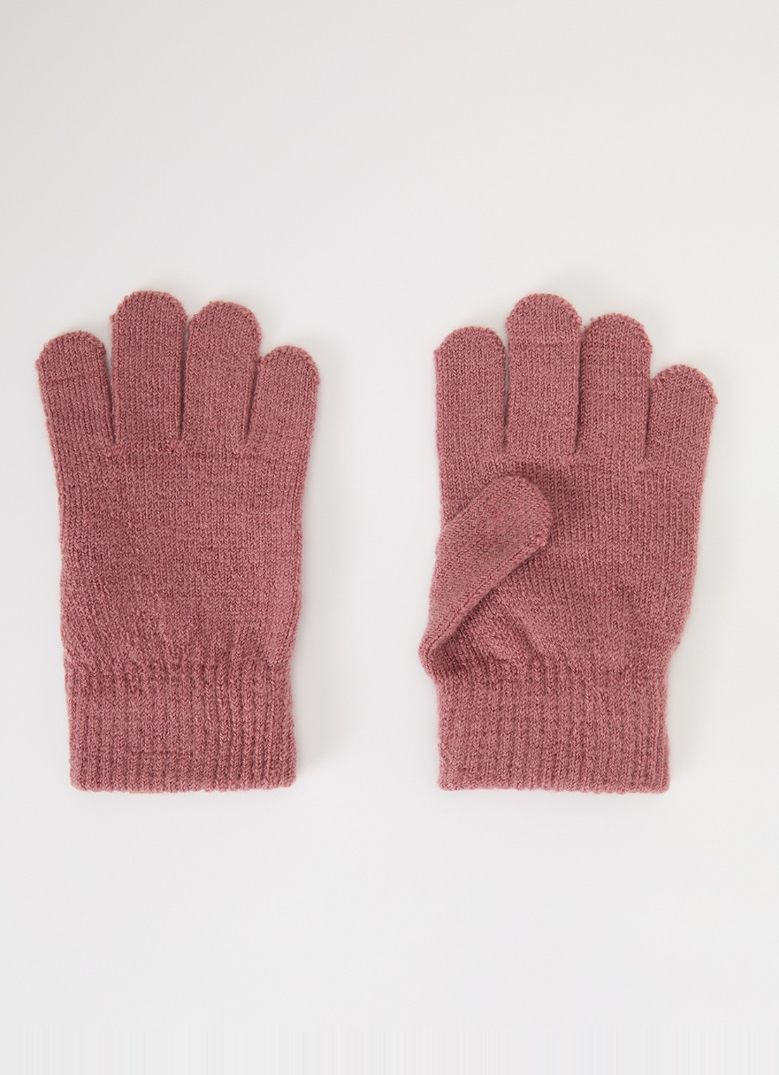 Lil 'Atelier NMNNanson handschoenen van merino wol - voorkant cranberryrood