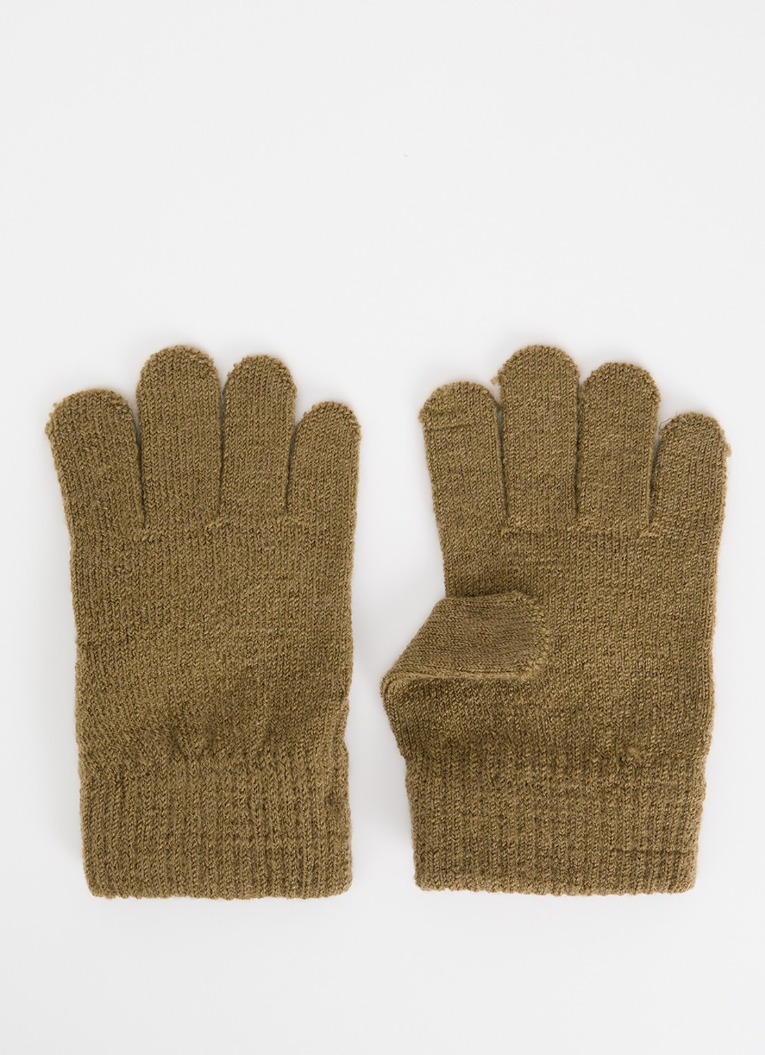 Lil 'Atelier NMNNanson handschoenen van merino wol - voorkant zand