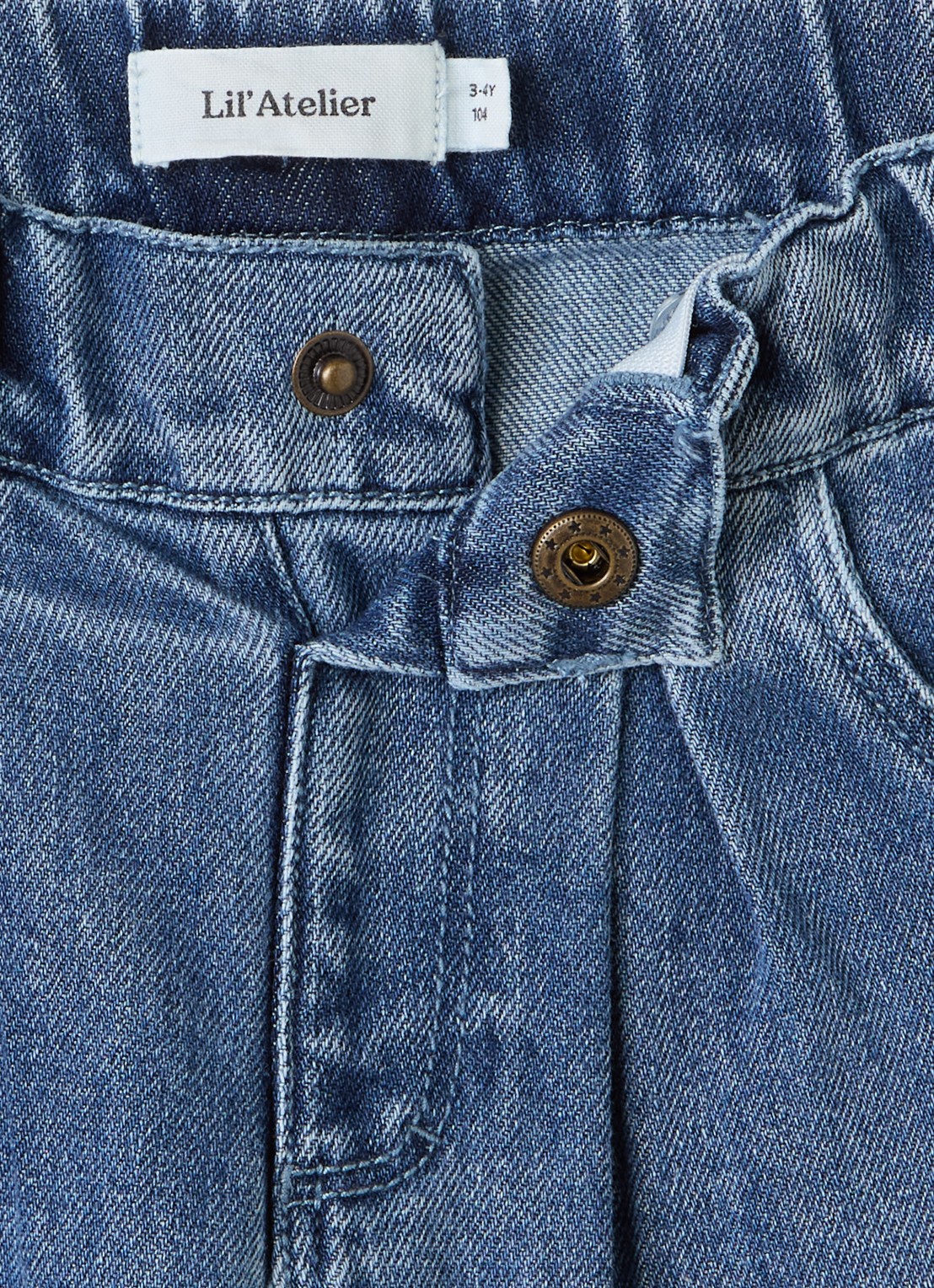 Lil 'Atelier NMNObello slim fit jeans - detail indigo