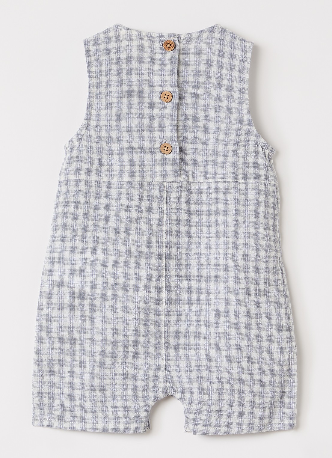 Lil 'Atelier Playsuit met ruitdessin - achterkant 3 staalblauw