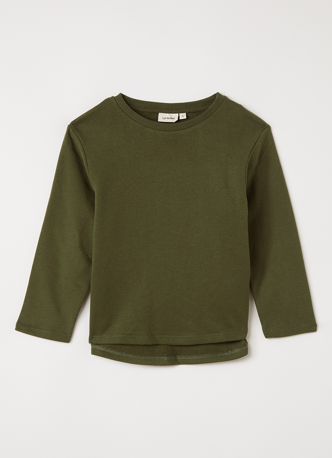 Lil 'Atelier Sweater met ronde hals - voorkant mosgroen