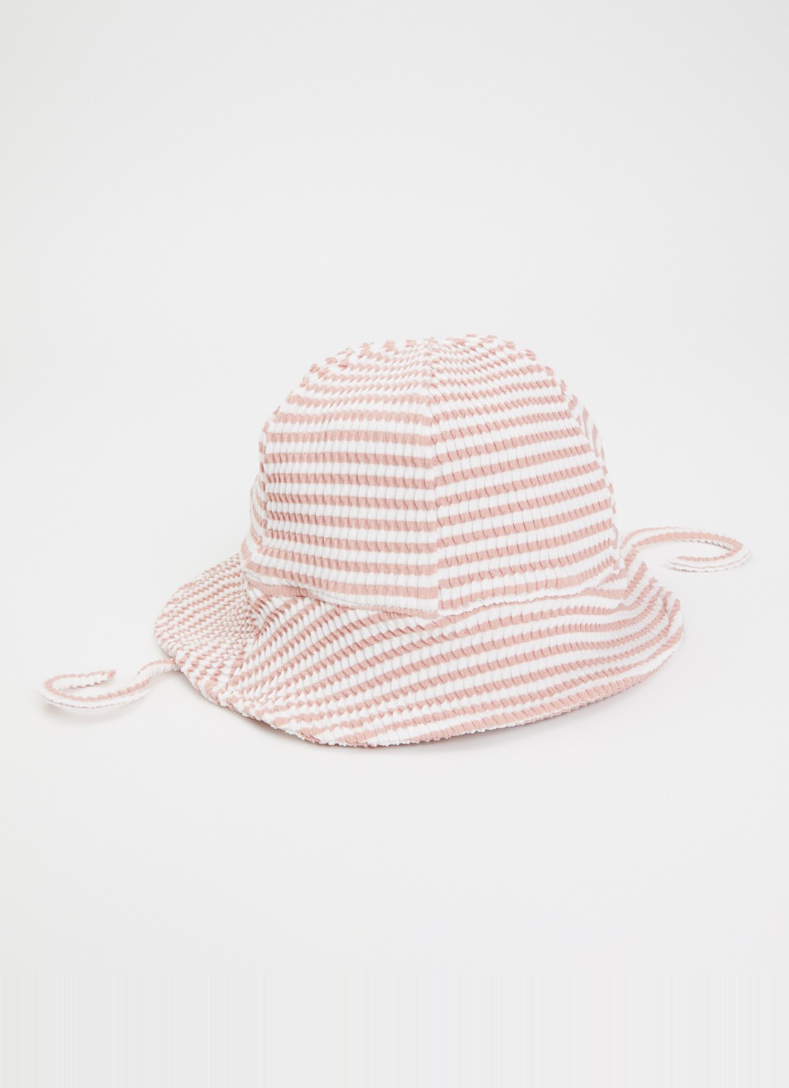 Lil 'Atelier UV bucket hoed met streepdessin  - voorkant lichtroze