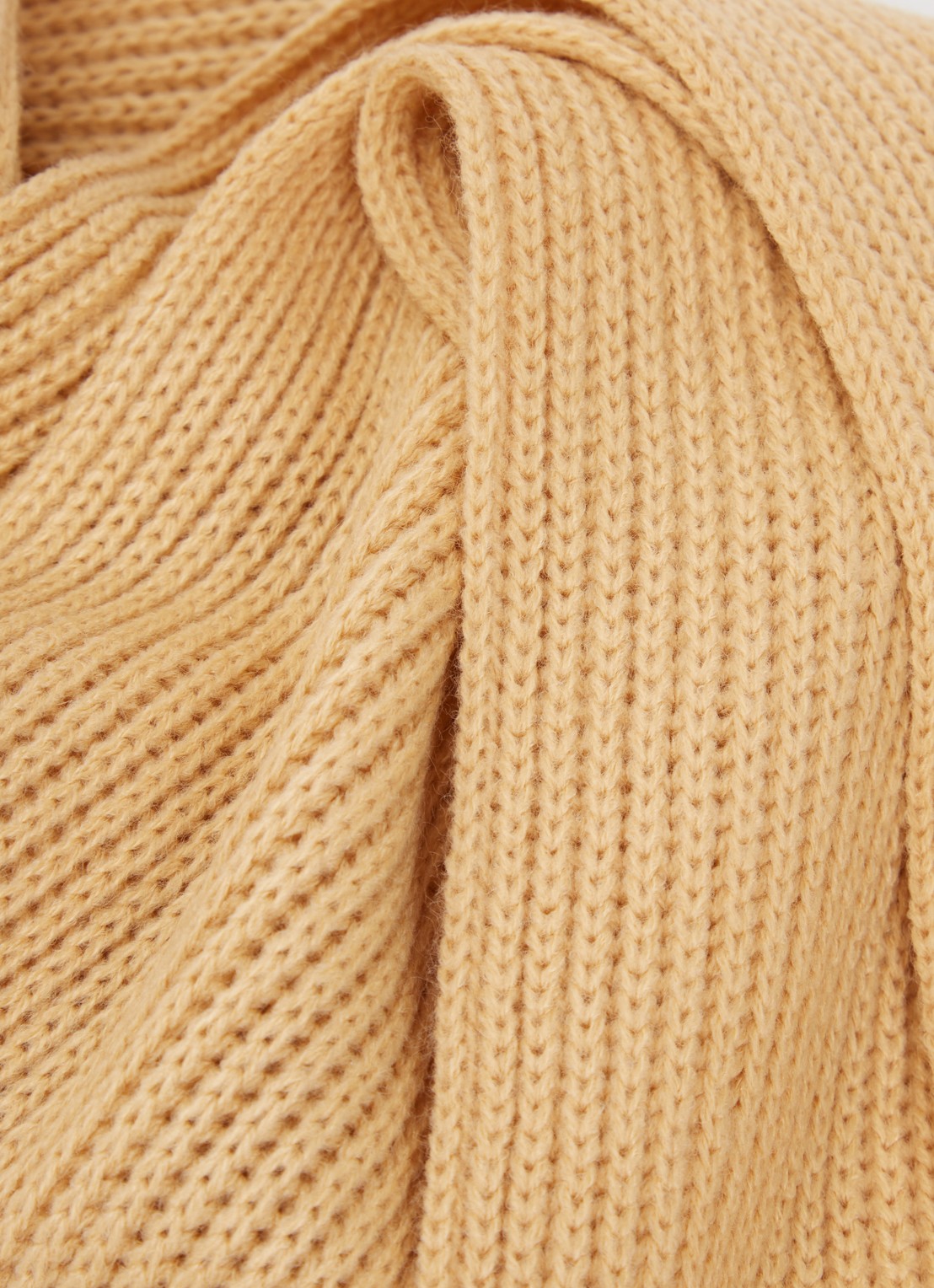 Lil' Boo Hygge grofgebreide sjaal met logo - detail 3 camel
