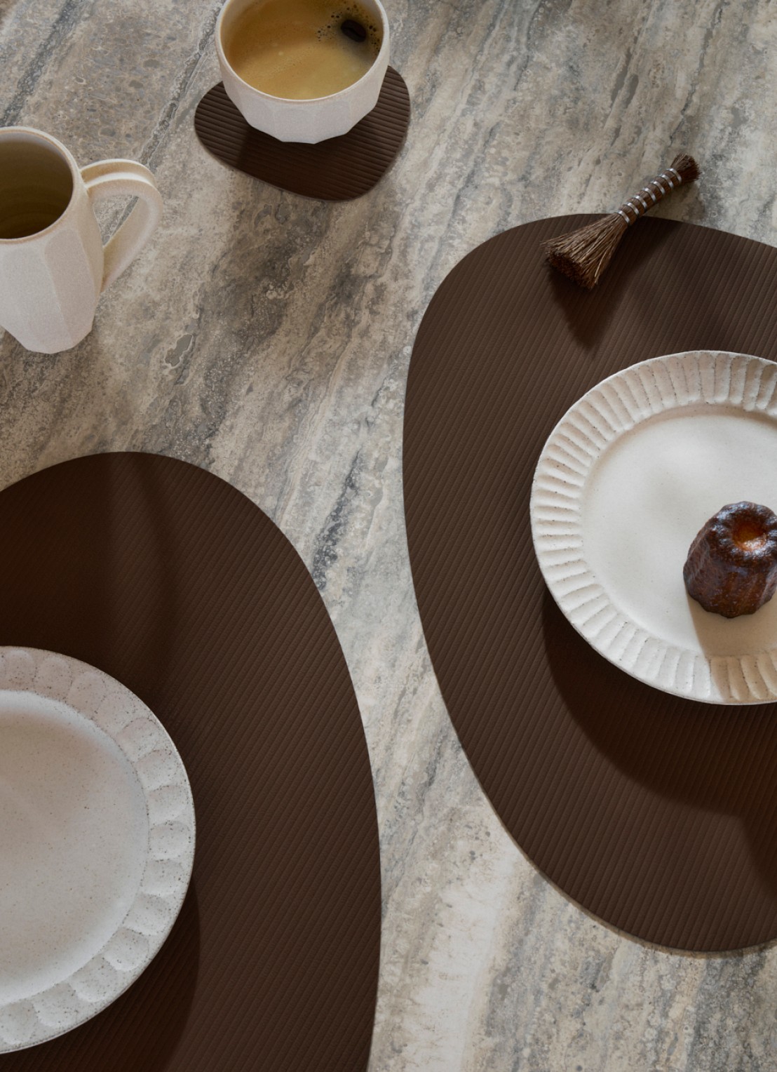 LIND DNA Corduroy placemat 37 x 44 cm - voorkant 3 hazelnootbruin
