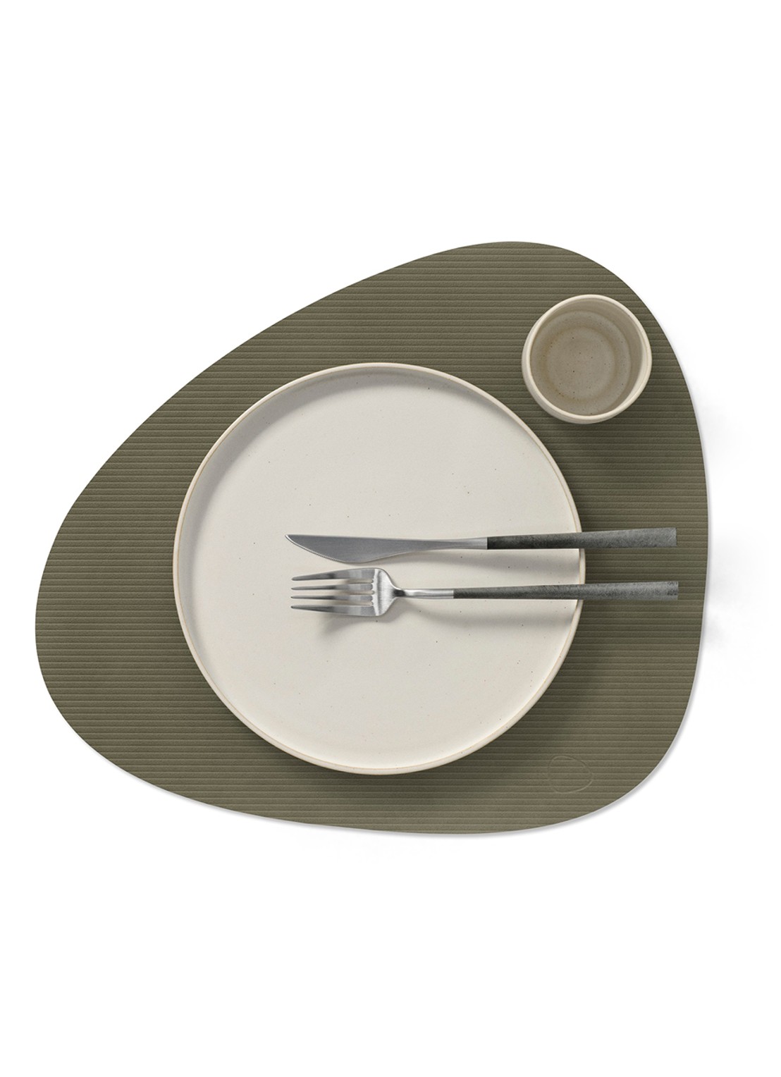 LIND DNA Corduroy placemat 37 x 44 cm - voorkant 3 legergroen